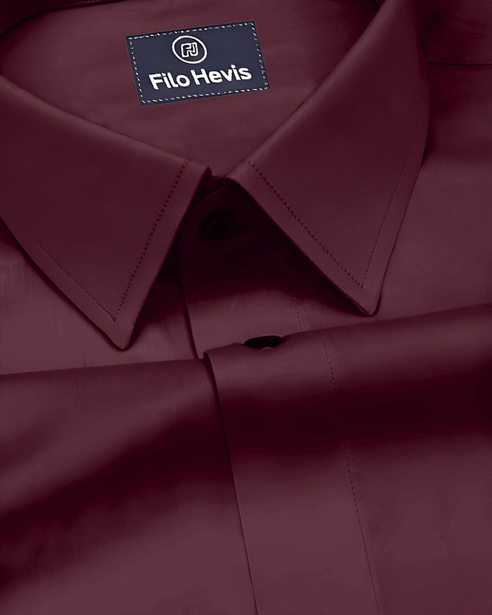 PLATINUM COTTON SATIN FORMAL SHIRT FOR MEN (Single Pocket)-Wine