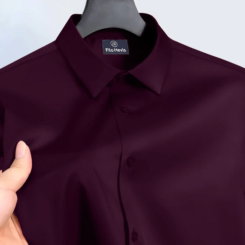 Men's Satin Lycra formal Full Sleeve shirt Dark Maroon
