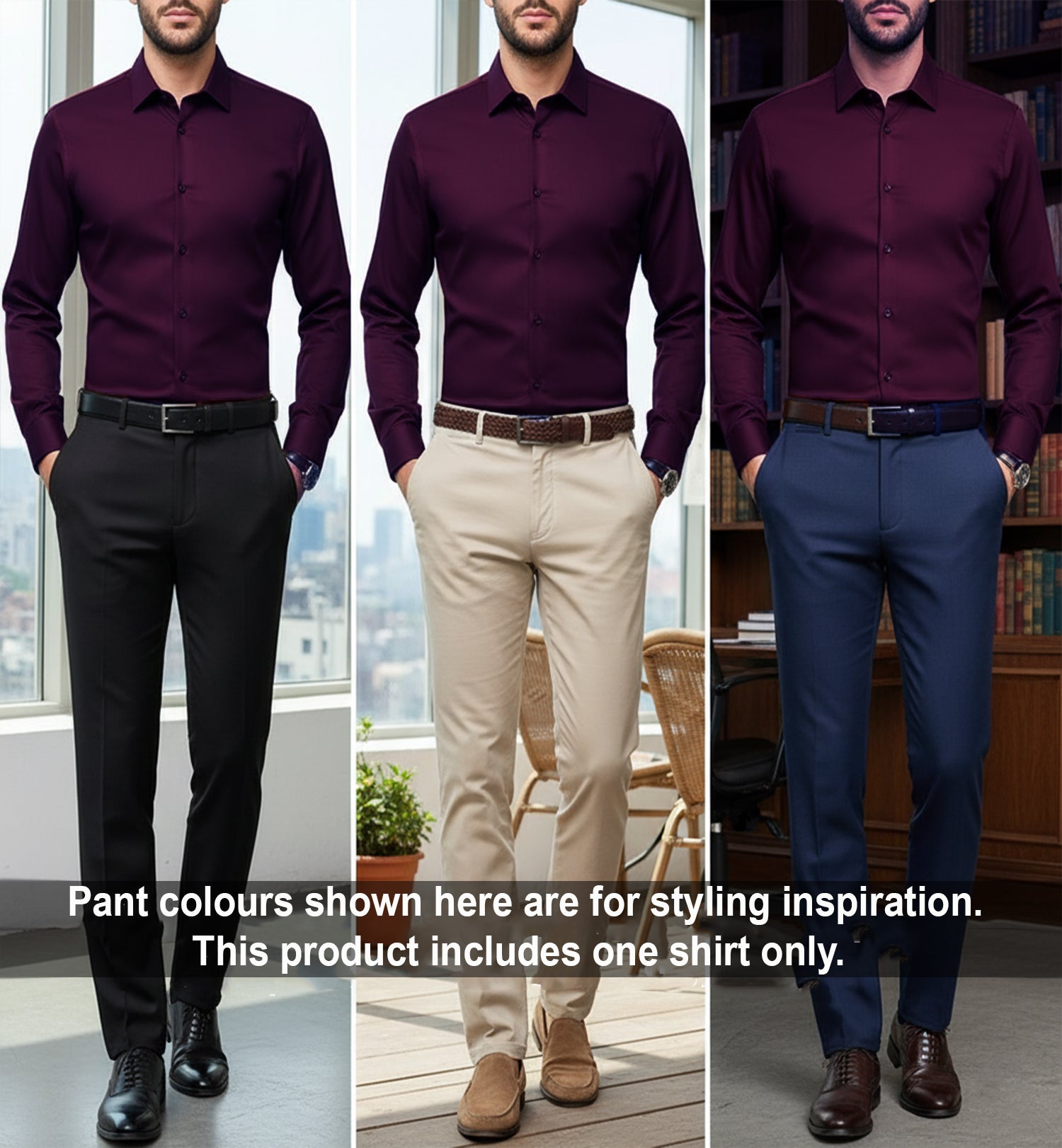 Men’s Satin Lycra Formal Shirt (Imported Fabric)| Dark Maroon