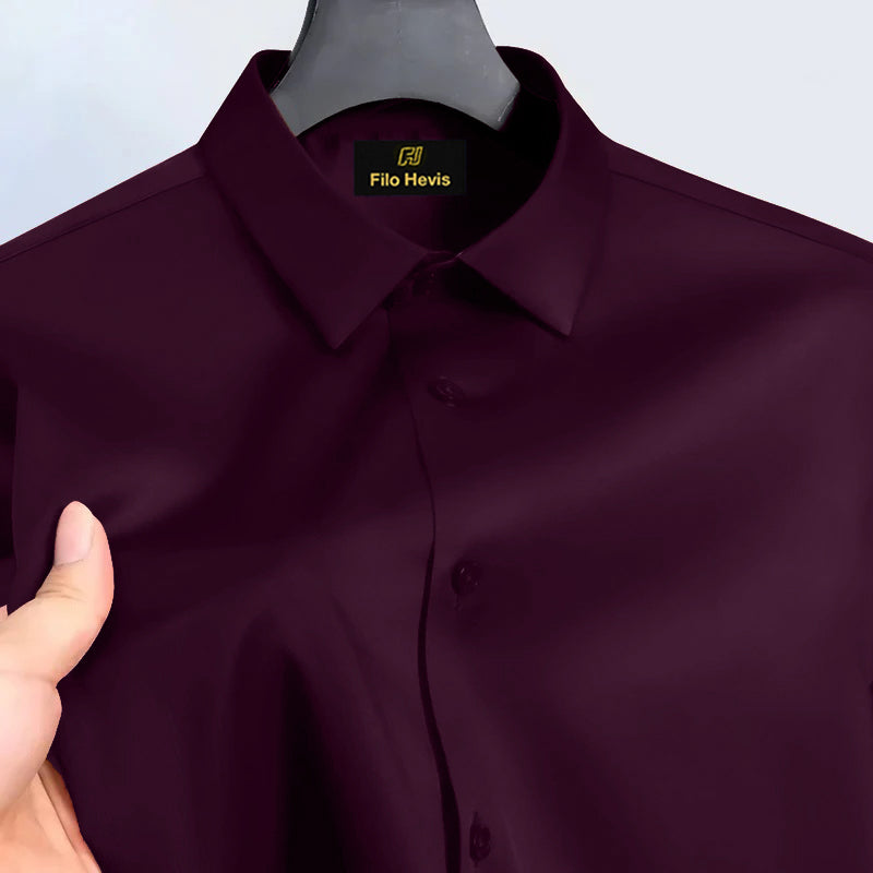 Men's Satin Lycra formal Full Sleeve shirt Dark Maroon