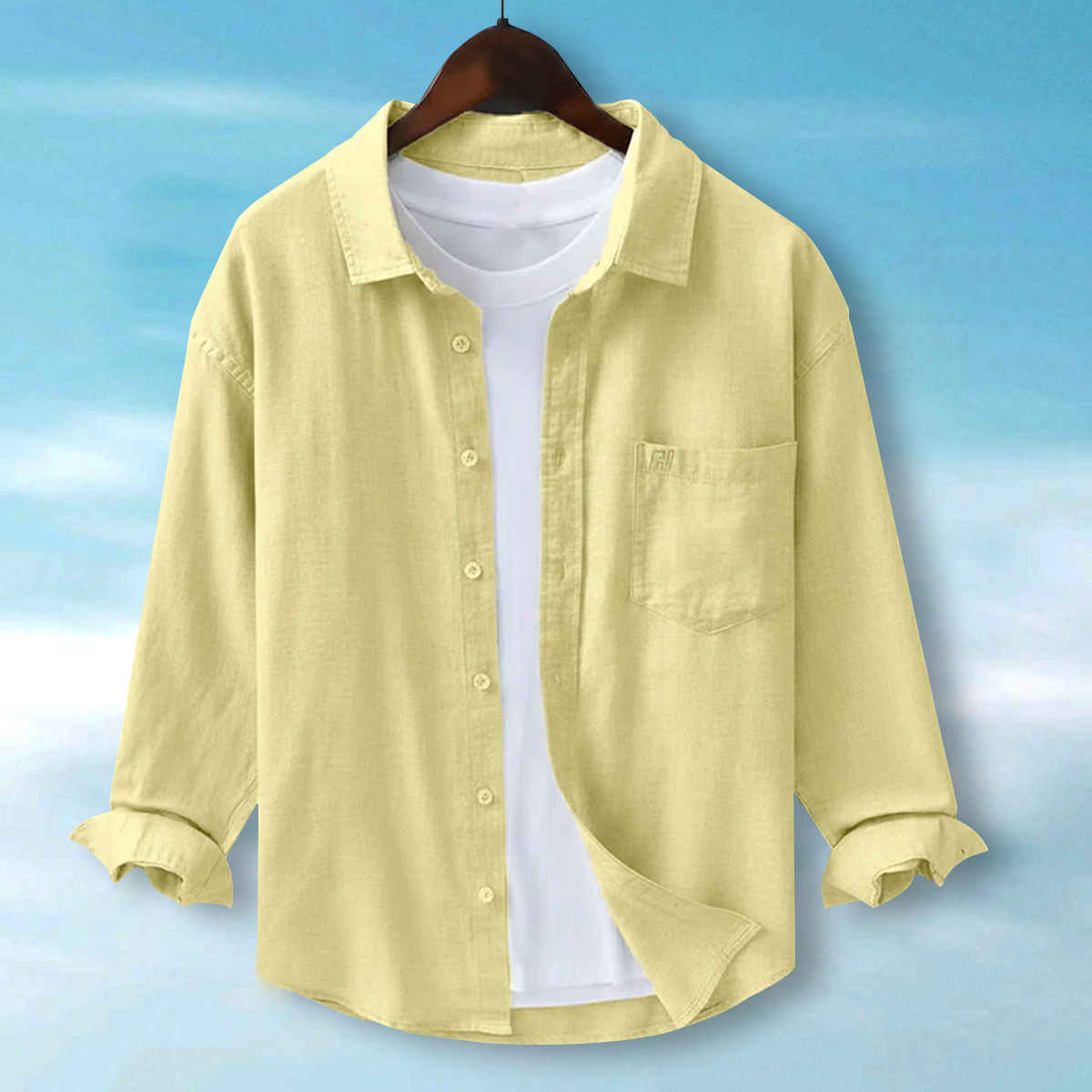 FINE LINEN SHIRTS FOR MEN (Full Sleeves)-Yellow