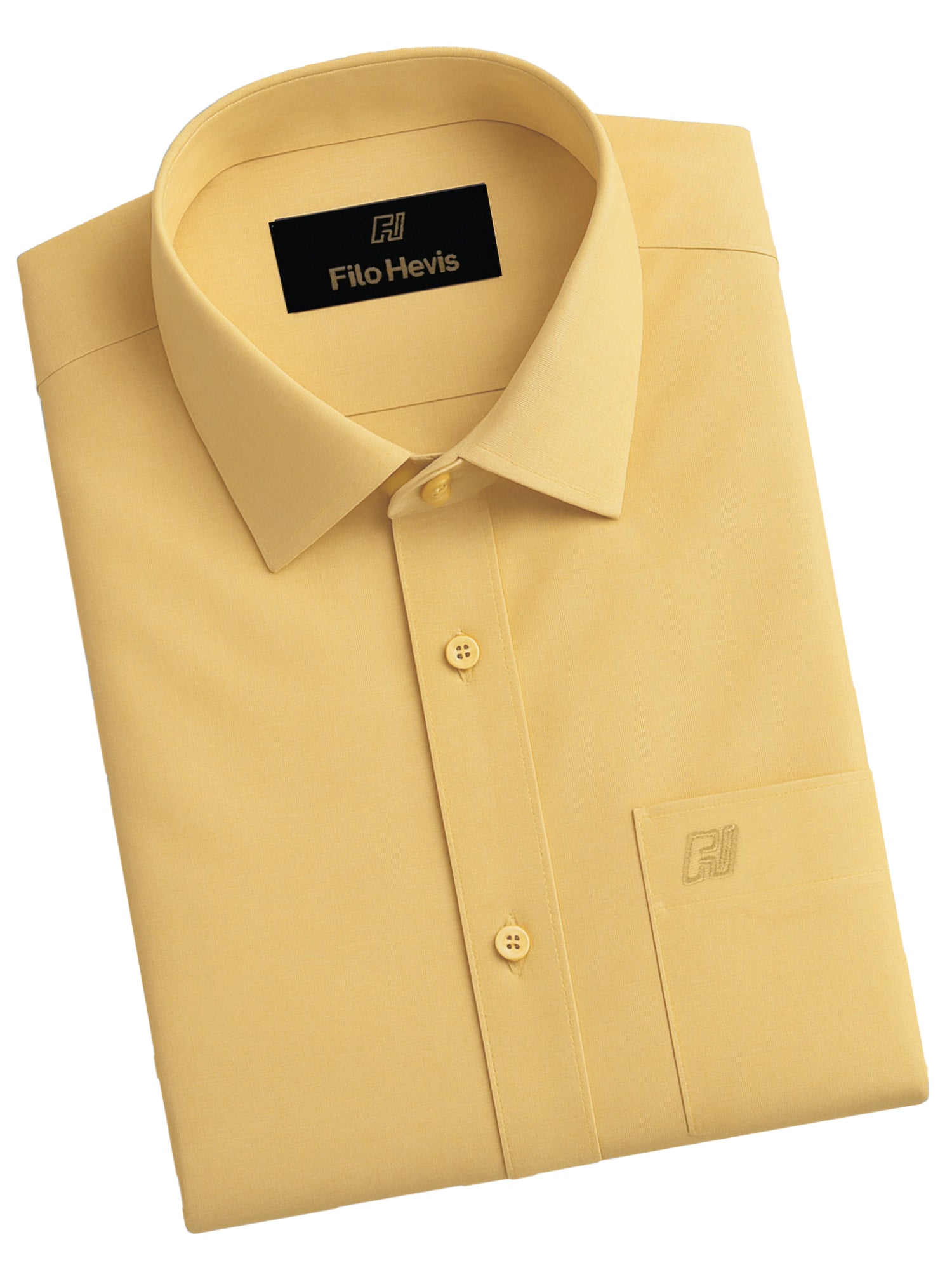 Filafil Fabric Regular Fit Single Pocket Formal Shirt Full Sleeve - Yellow