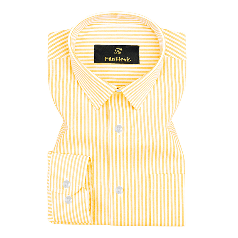 Cotton Stripe Shirt for Men |Slim fit | Yellow My Store