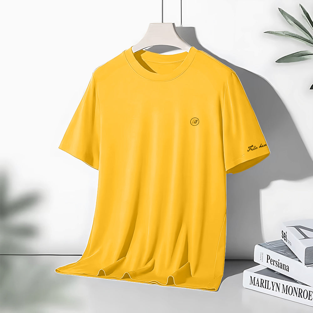 Men's Cotton Round Neck t-shirt Yellow