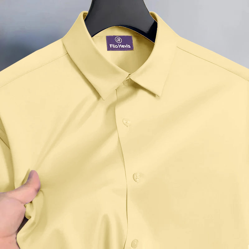 Men's Satin Lycra formal Full Sleeve Shirt Yellow
