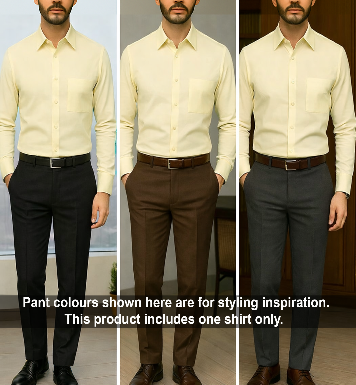 PLATINUM COTTON SATIN FORMAL SHIRT FOR MEN (Single Pocket)-Cream