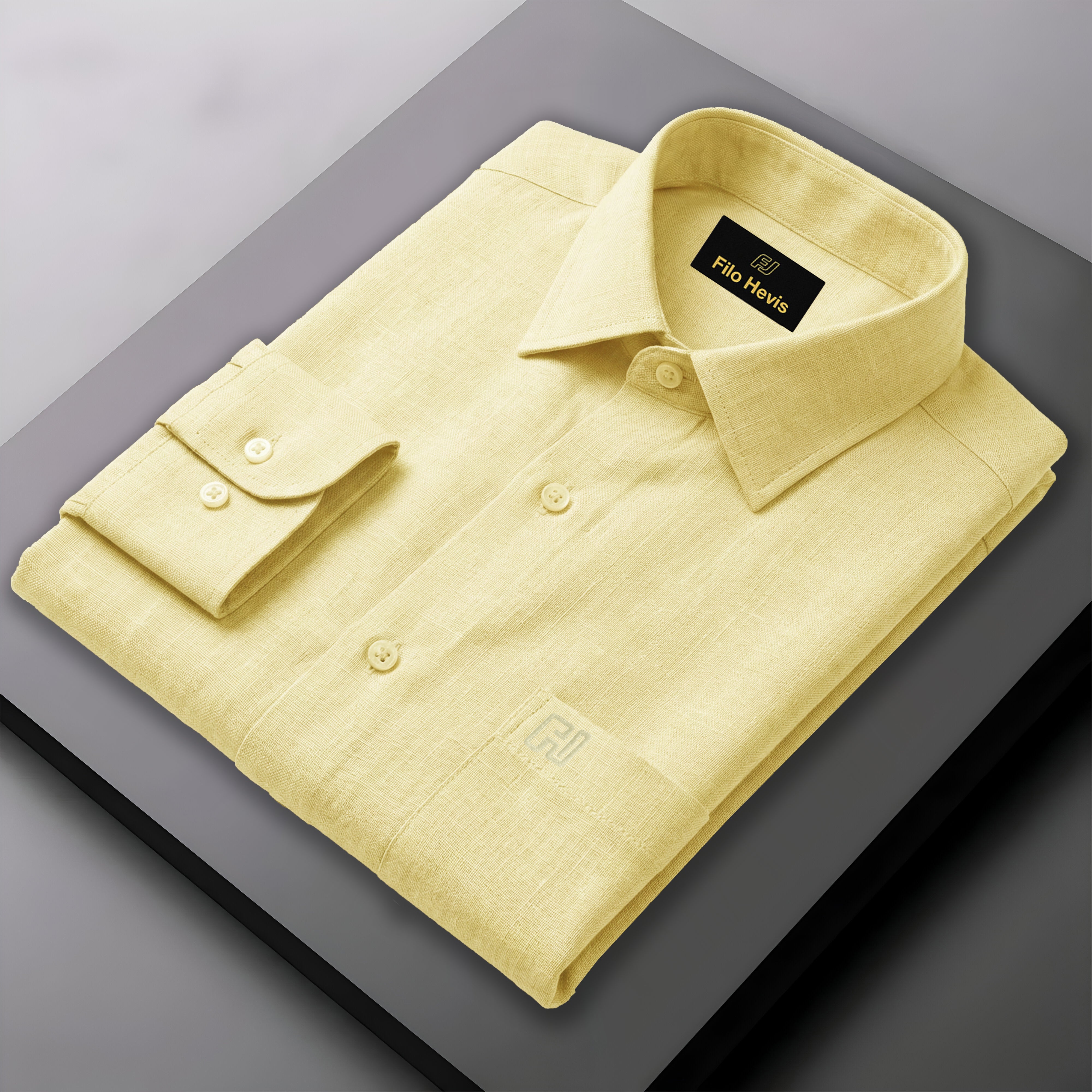 FINE LINEN SHIRTS FOR MEN (Full Sleeves)-Yellow