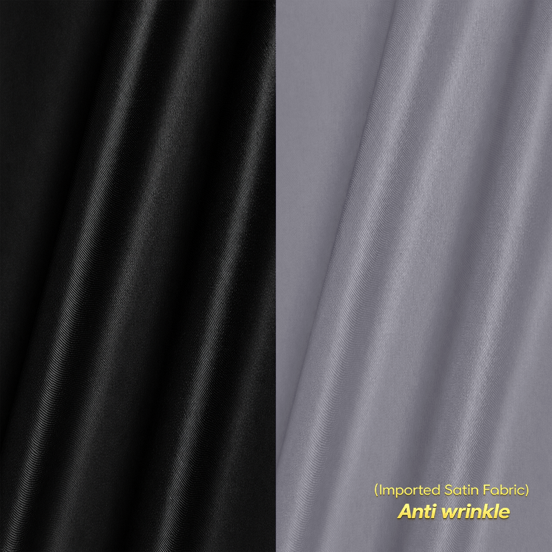 Combo of 2 Anti Wrinkle Imported Satin formal Shirt Black & Grey My Store