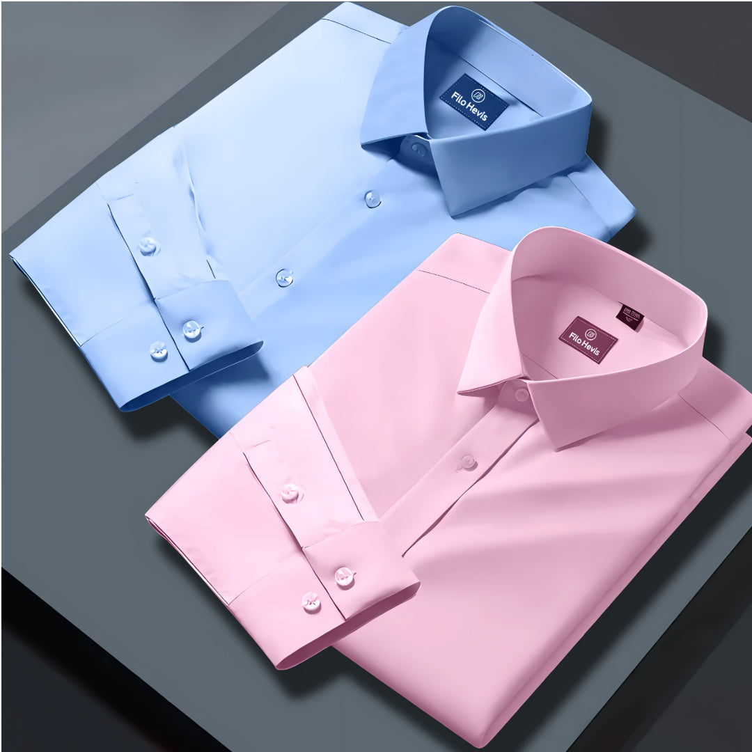 Combo of 2 Formal shirts Light Pink & Sky Blue Colour