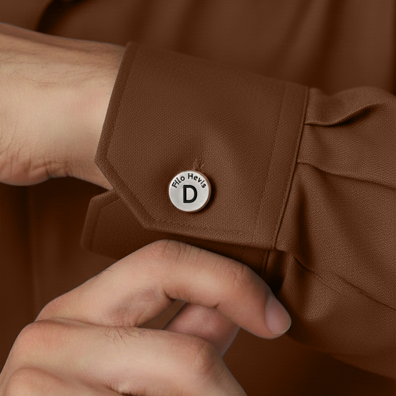 Filohevis Engraved Letter Metal Unisex Cufflinks – D (1 Pair) My Store