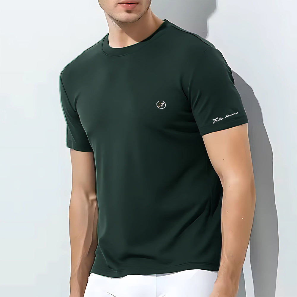 Men's Cotton Round Neck t-shirt Dark Green