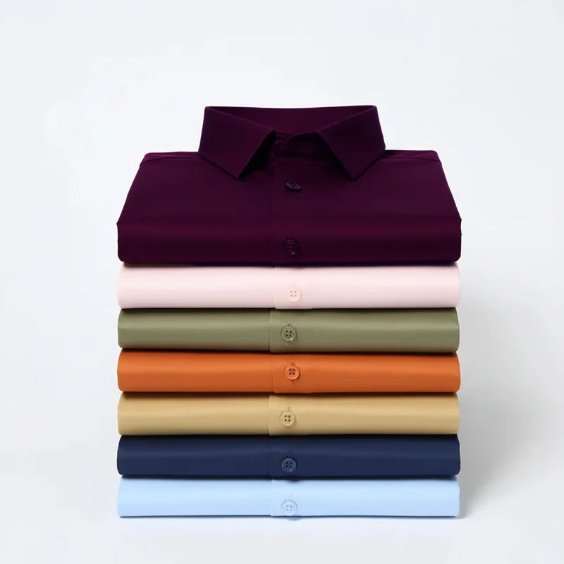 Men’s Satin Lycra Formal Shirt (Imported Fabric)| Dark Maroon