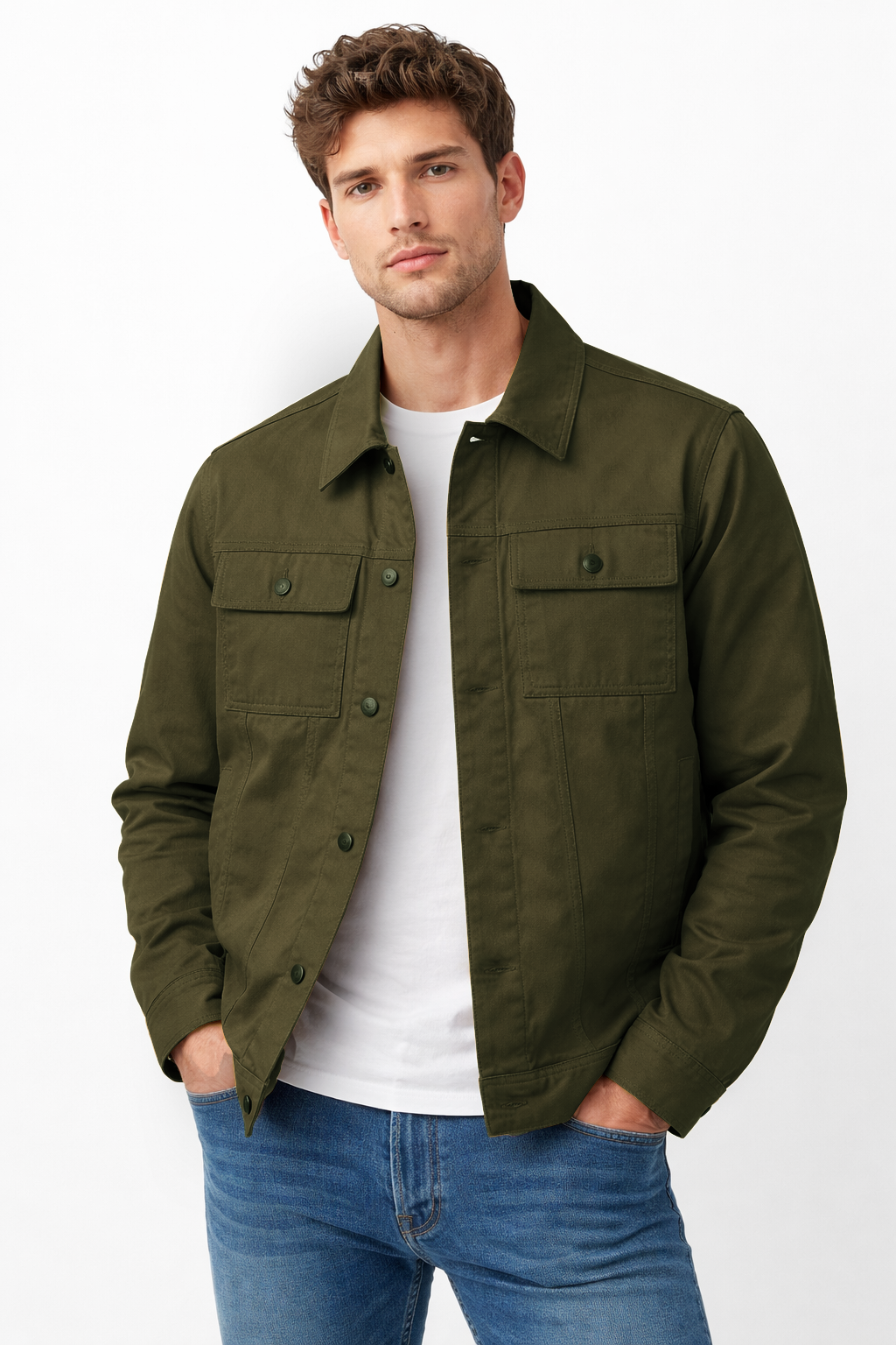Olive green jackets for men