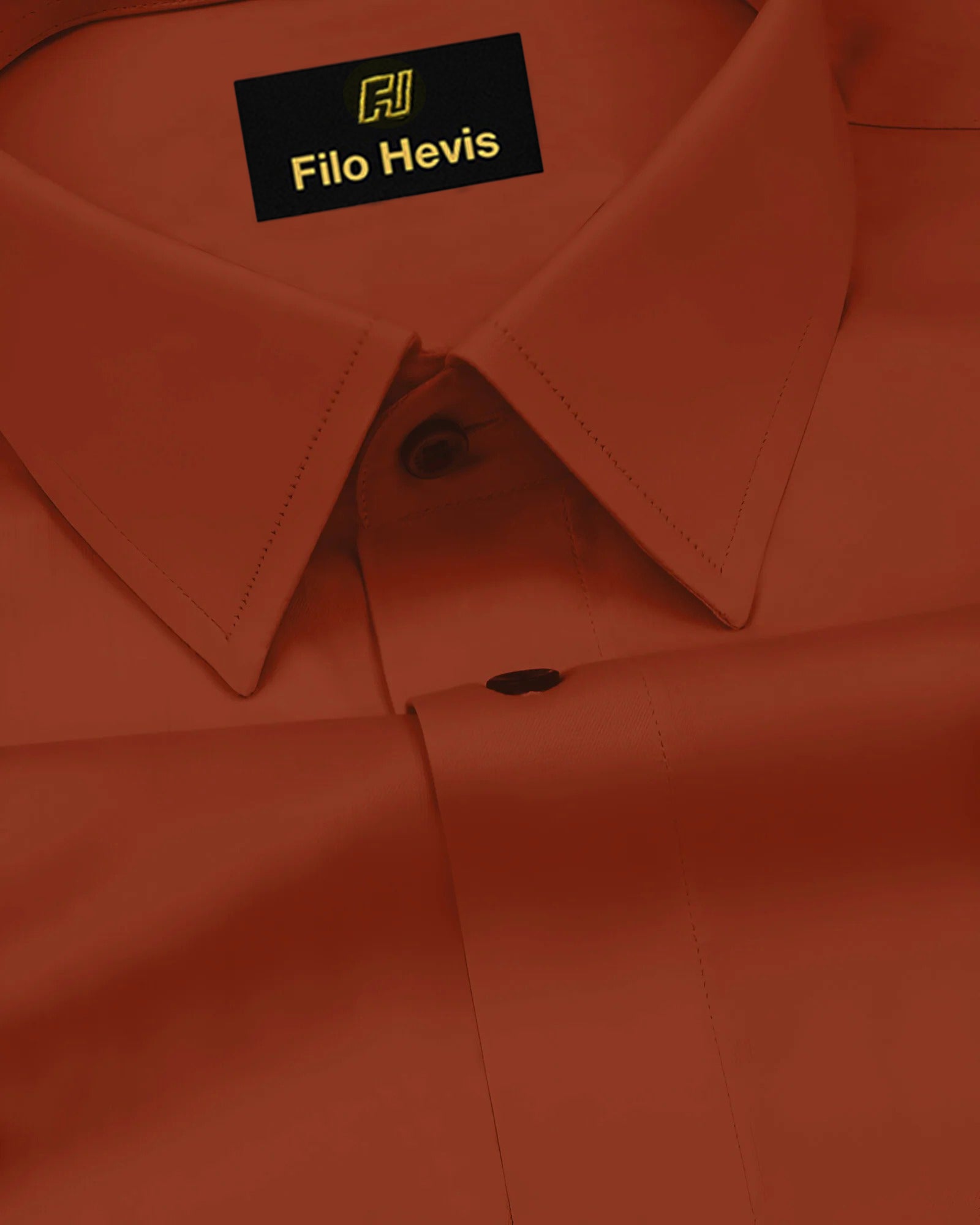 PLATINUM COTTON SATIN FORMAL SHIRT FOR MEN (Single Pocket)-Orange