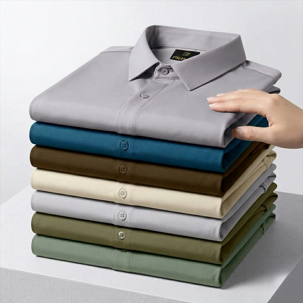 Japanese Lycra Premium Stretch Shirt–Lavender Mist | Ultra-Smooth Formal Fit | Light Grey