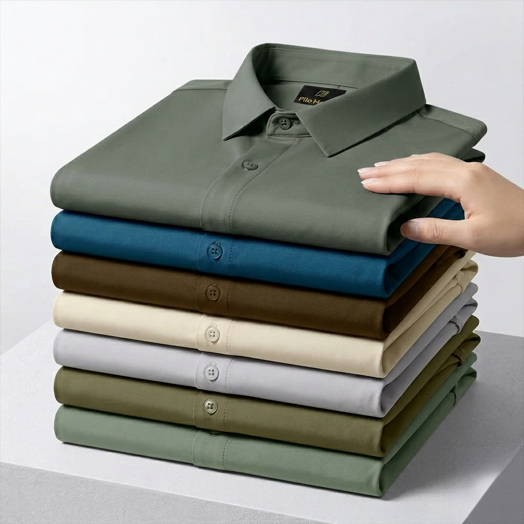 Japanese Lycra Stretch Formal Shirt for Men | Olive Green My Store