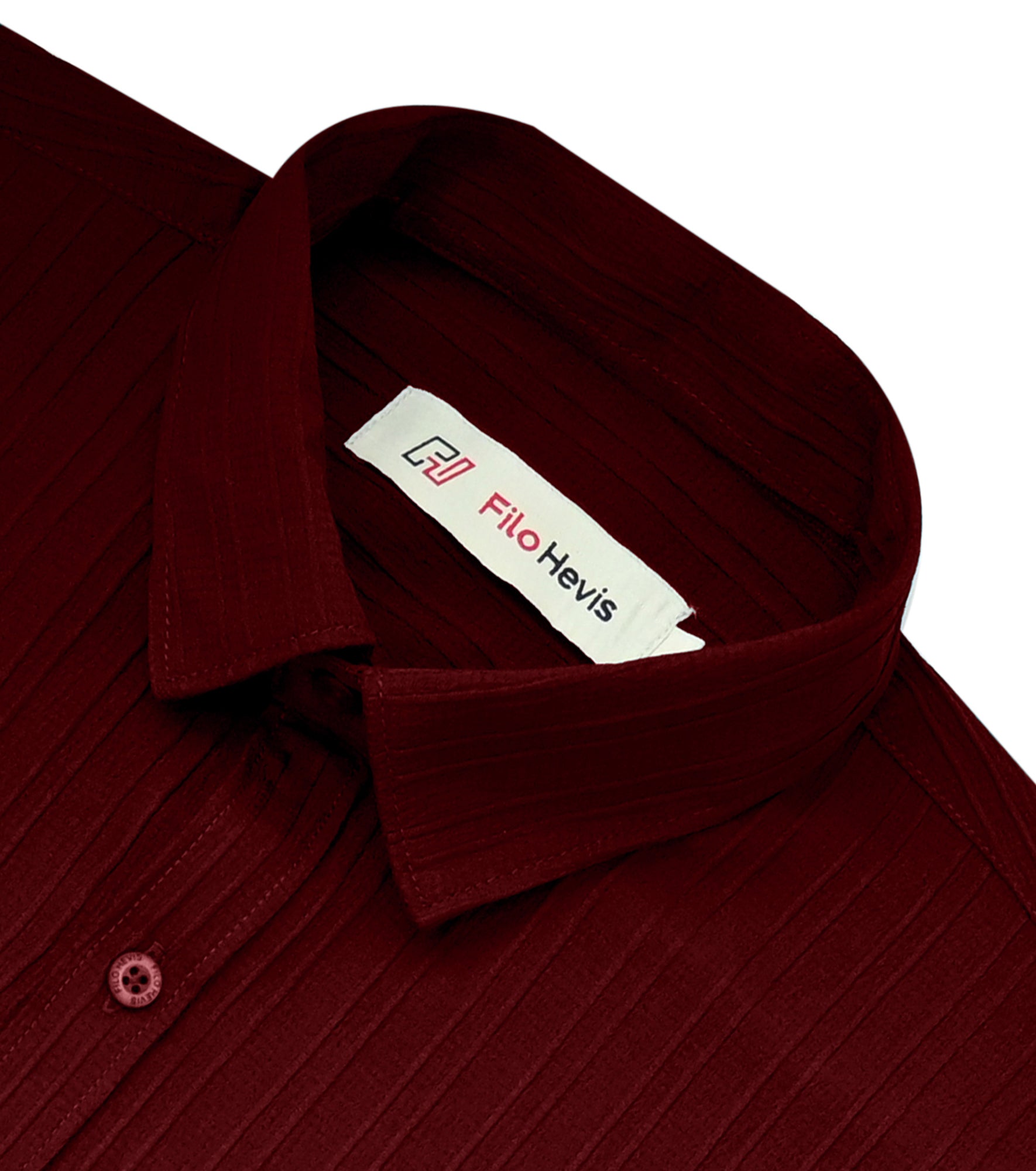 Men’s Textured Popcorn Half Sleeve Casual Shirt – Red