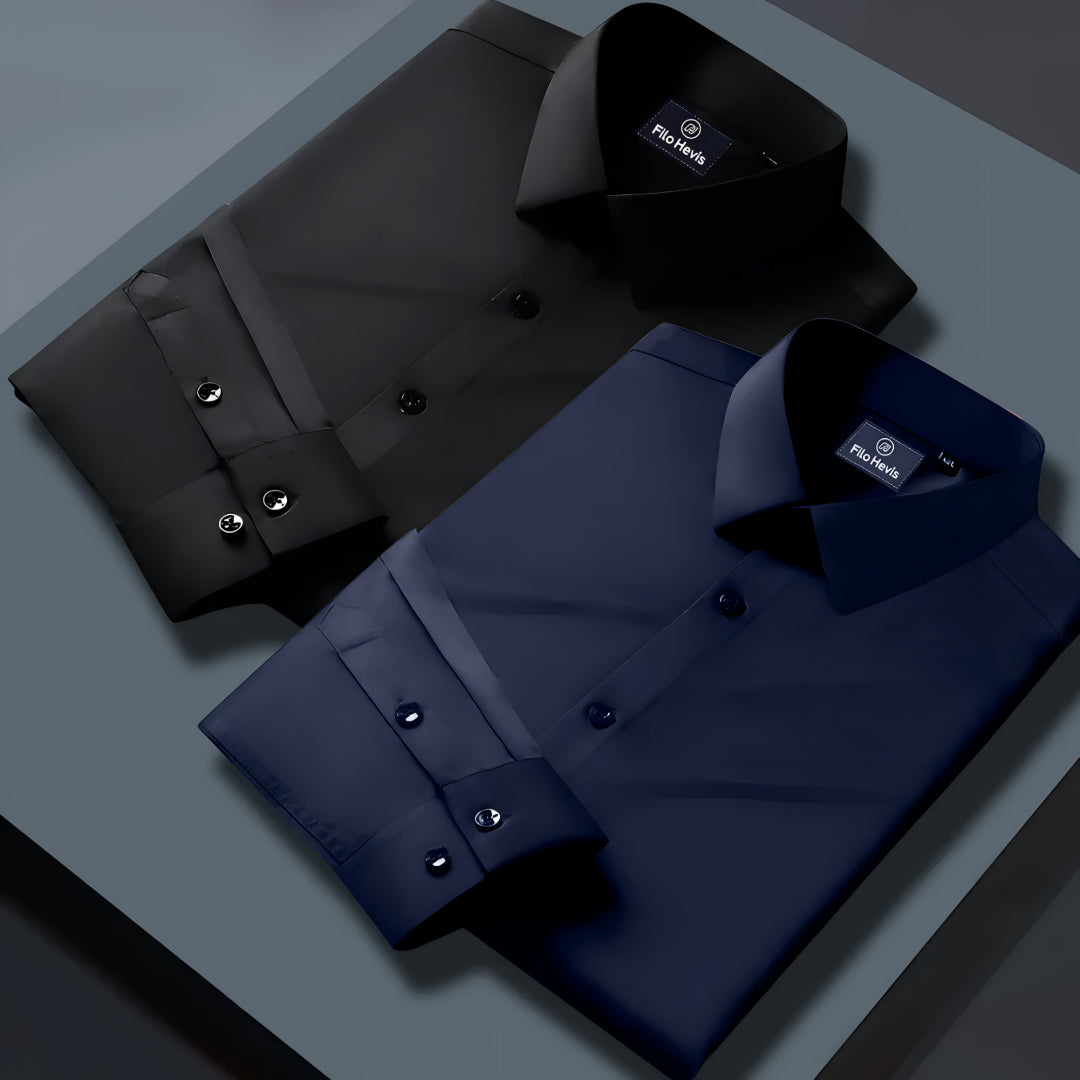 Combo of 2 Formal shirts Navy Blue & Black Colour