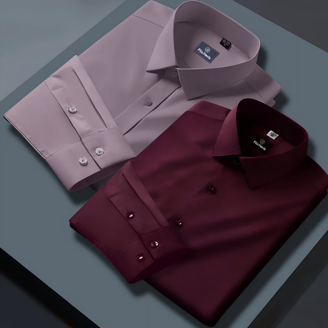 Combo of 2 Formal shirts Wine & Onion Colour