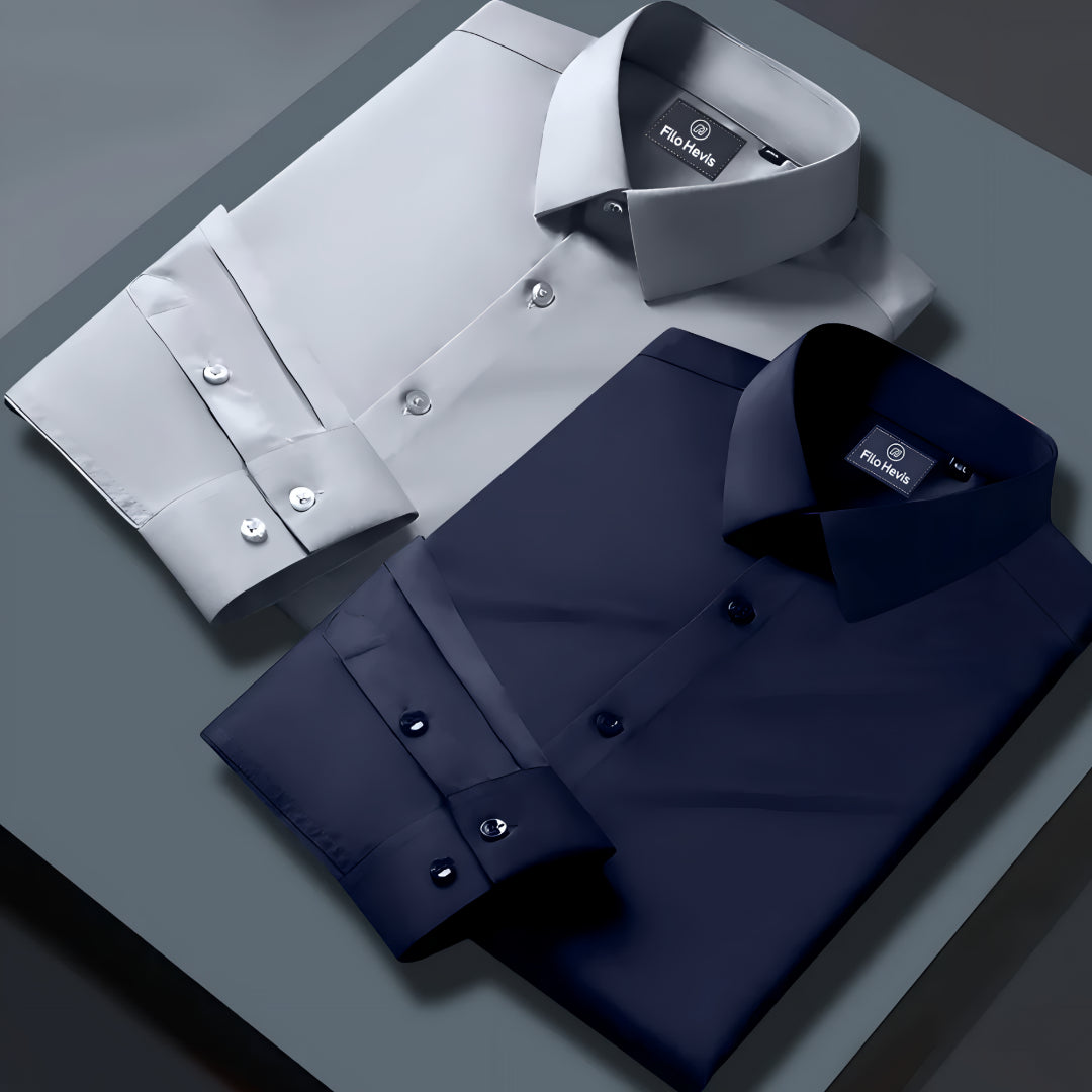 Combo of 2 Formal shirts Navy Blue & Light Grey Colour