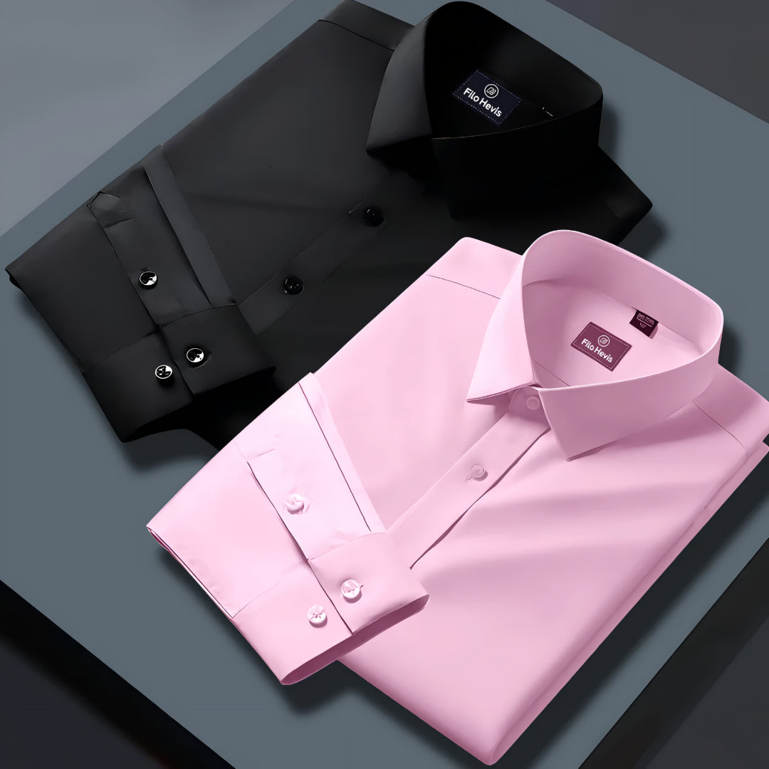 Combo of 2 Formal shirts Light Pink & Black Colour