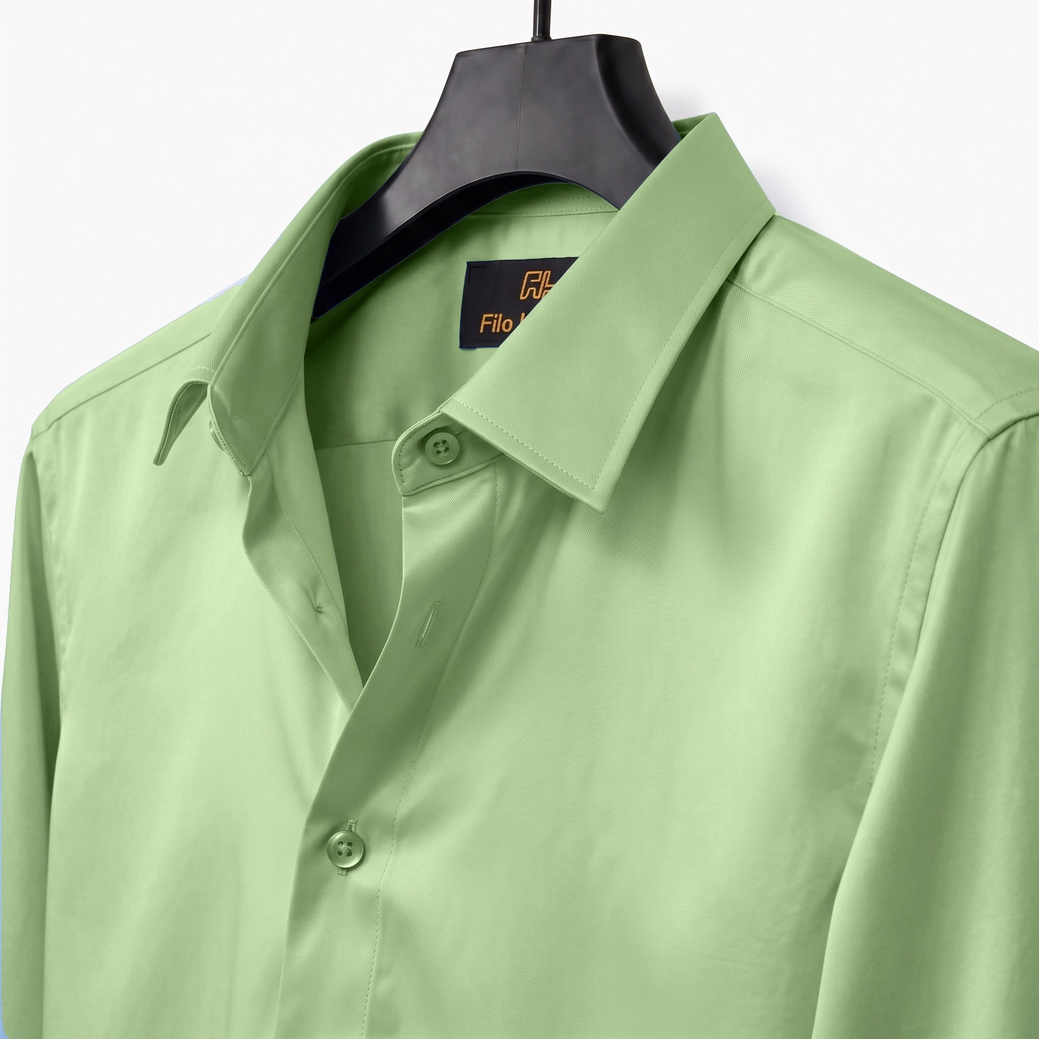 Anti Wrinkle Satin Lycra Formal Shirt (Imported Fabric)| Pista Green