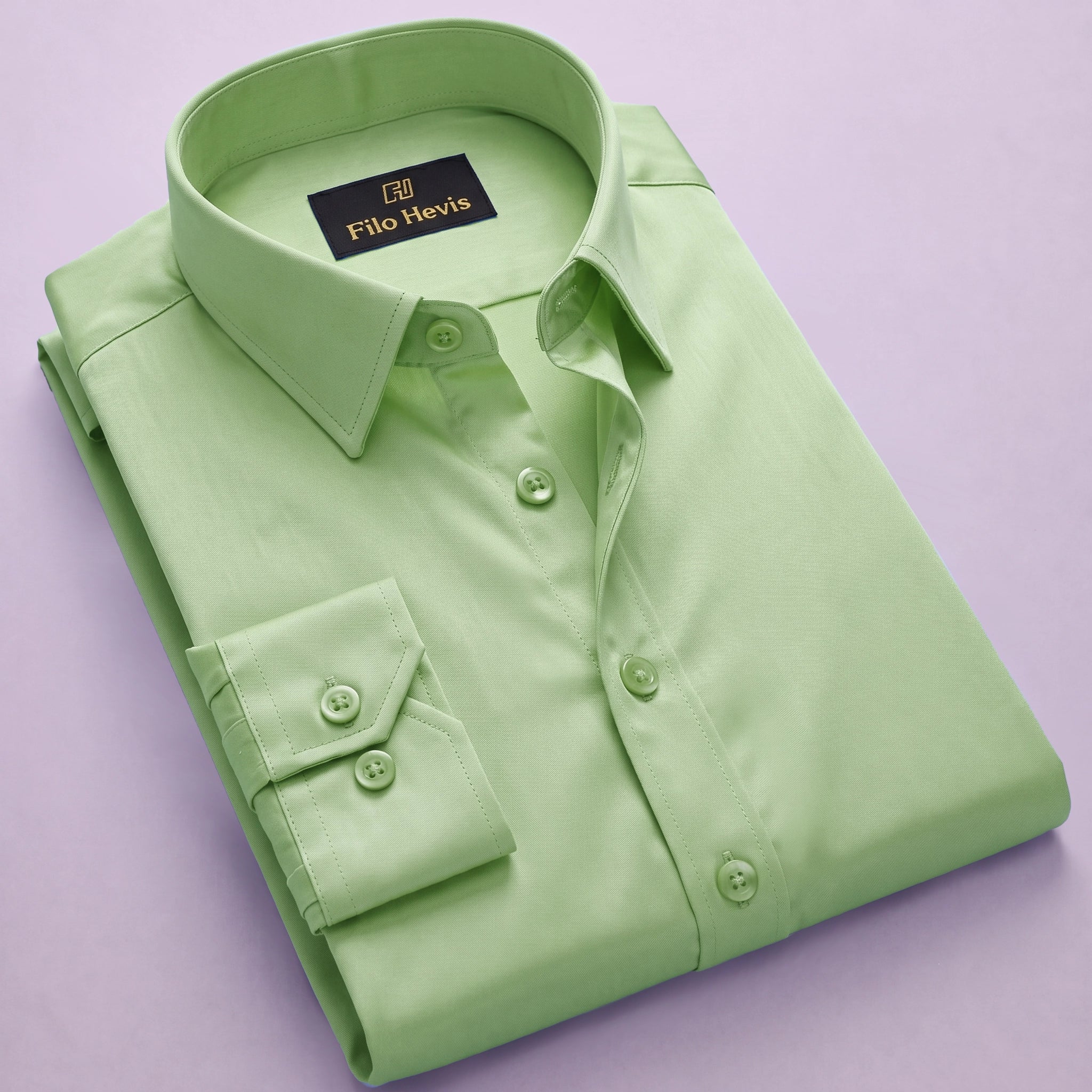 Anti Wrinkle Satin Lycra Formal Shirt (Imported Fabric)| Pista Green