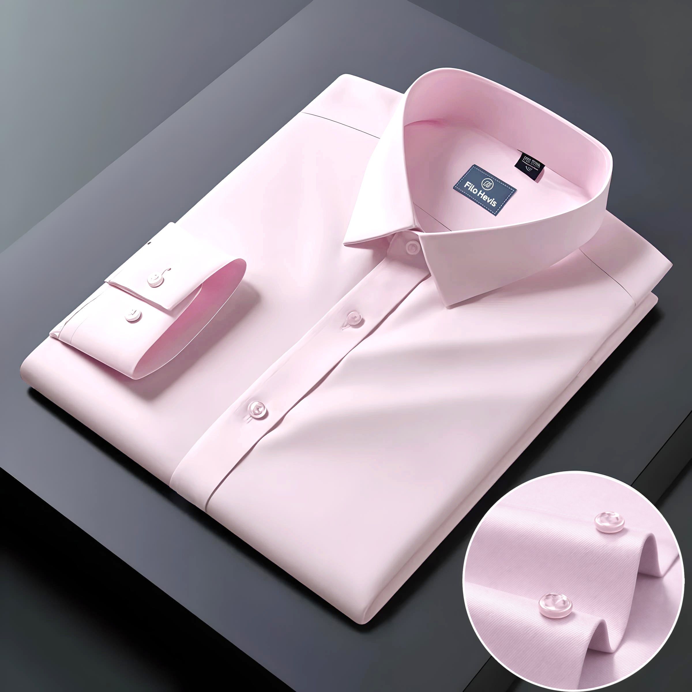 Men's Formal Regular Fit Cotton Full Sleeve Shirt- LIGHT PINK