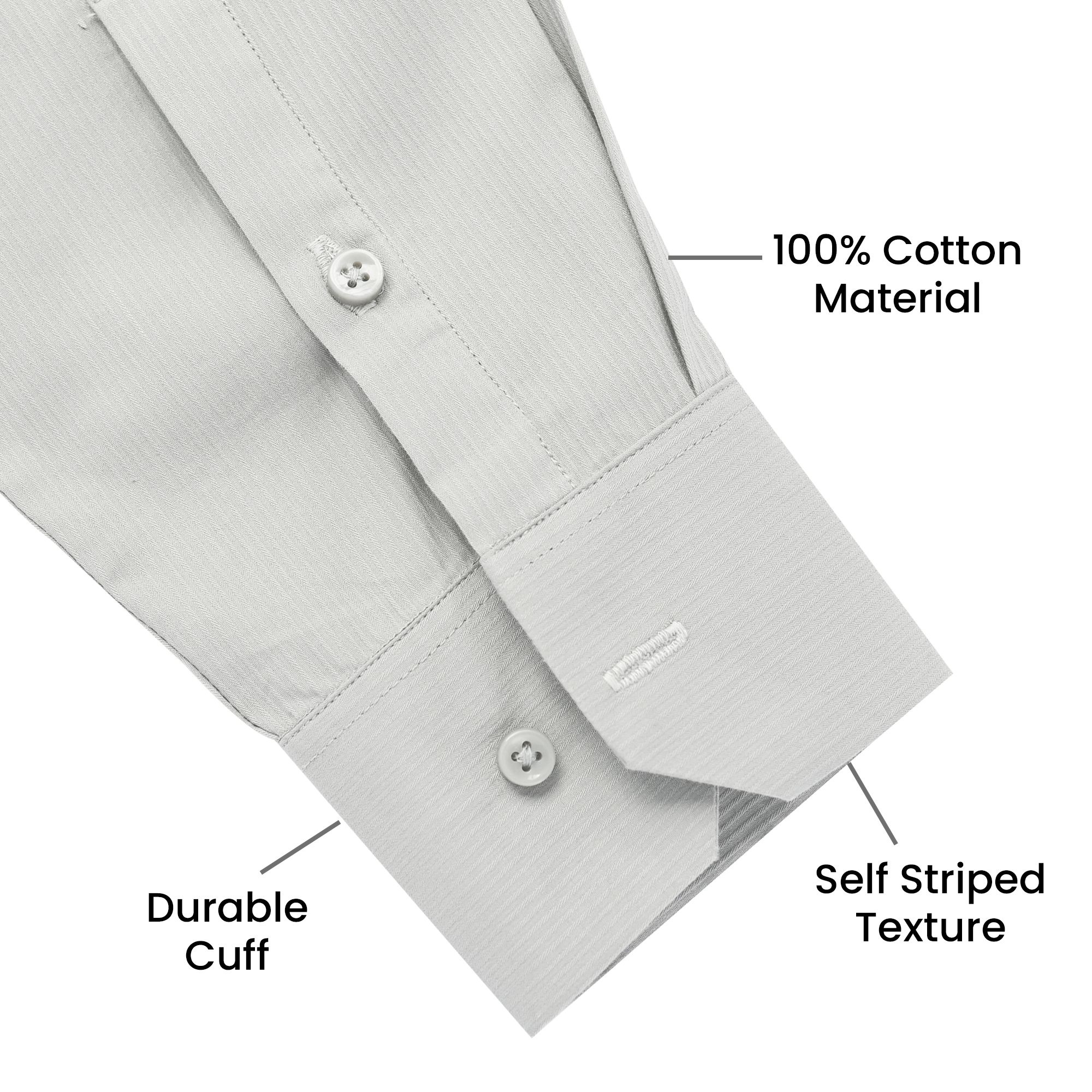 Premium SELF STRIPED SHIRTS FOR MEN - Textured Formal Shirts Collection | Professional Office Wear-White