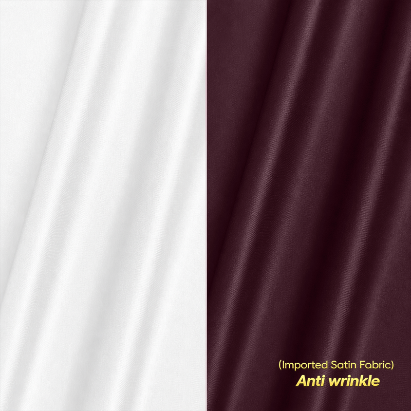 Combo of 2 Anti Wrinkle Imported Satin formal Shirt White & Dark Maroon My Store