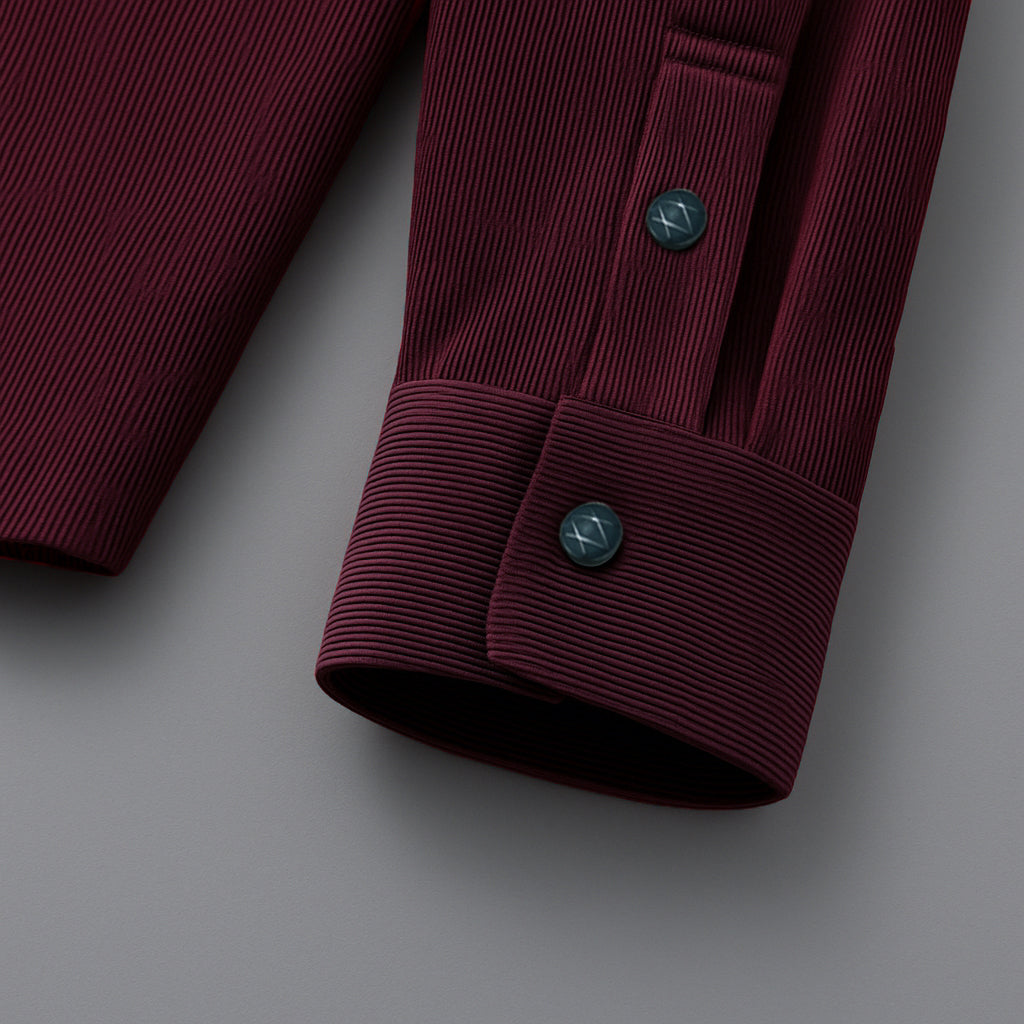 Men's Corduroy Shirt | Double Pocket Casual Shirt for Men | Full Sleeve 21-Wales Corduroy Shirt-Wine