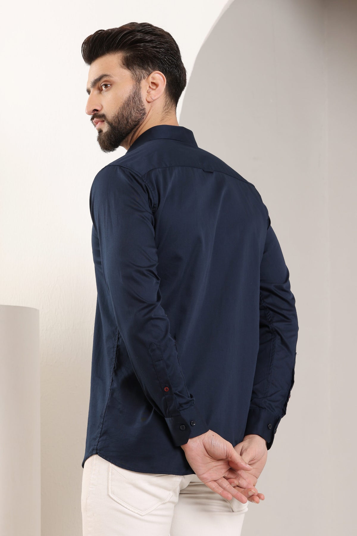 MENS FORMAL REGULAR FIT FULL SLEEVE SHIRT NAVY BLUE