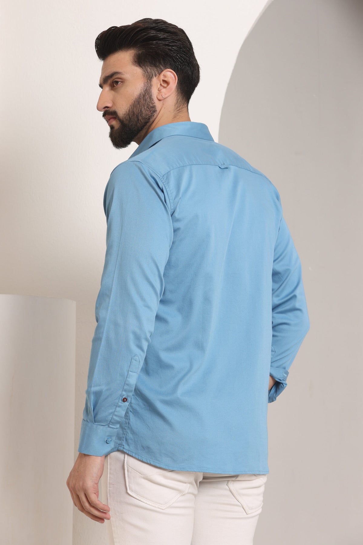 MENS FORMAL REGULAR FIT FULL SLEEVE SHIRT BLUE