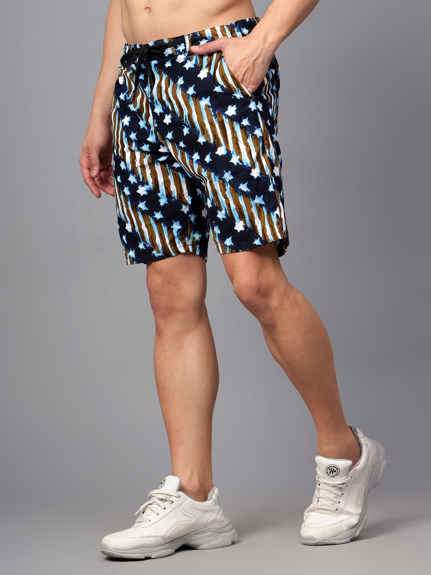 Printed Blue Half Pant