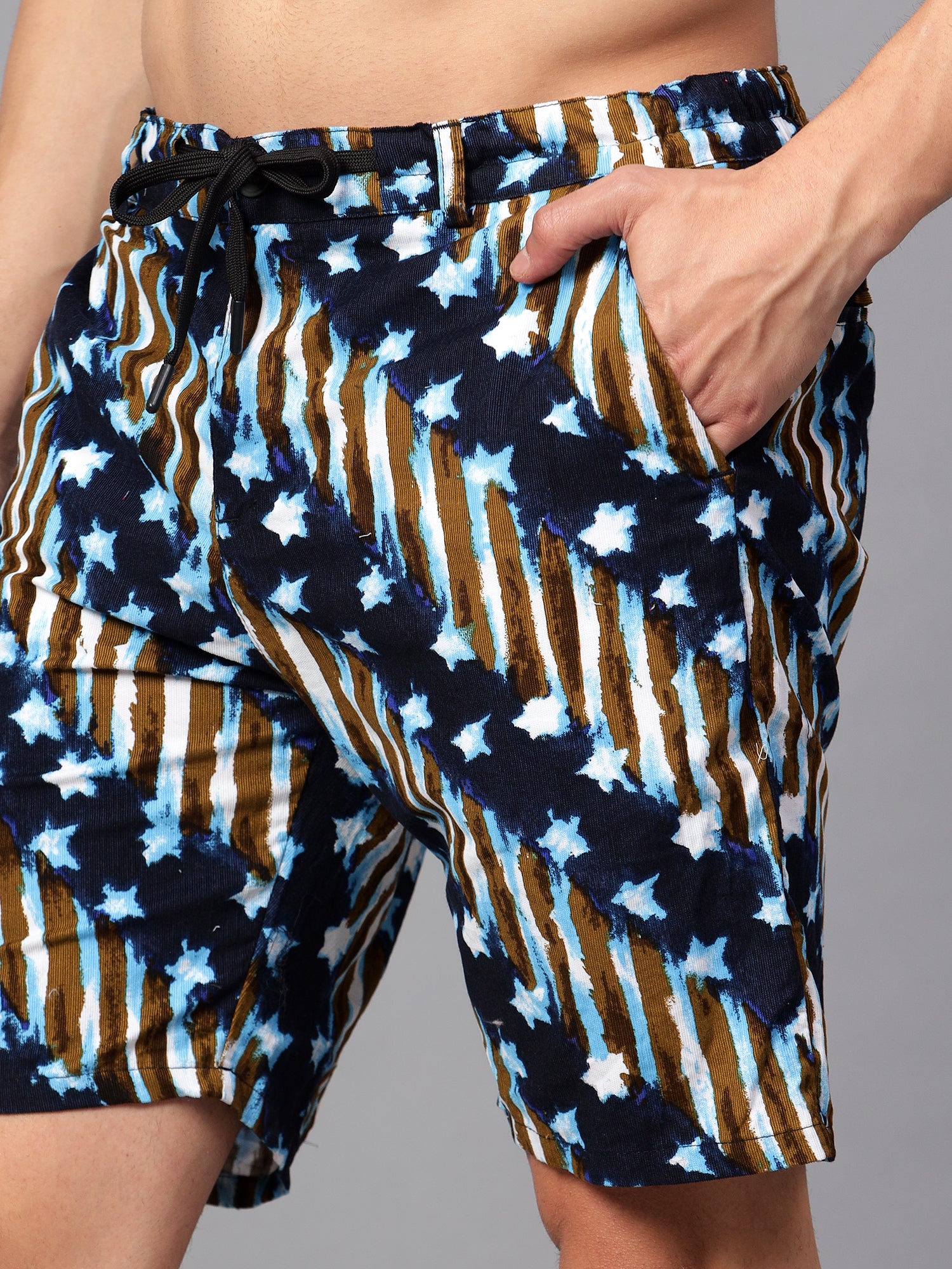 Printed Blue Half Pant