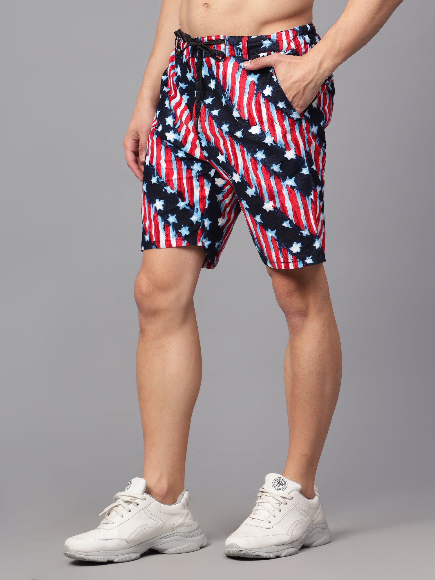 Printed Red Half Pant