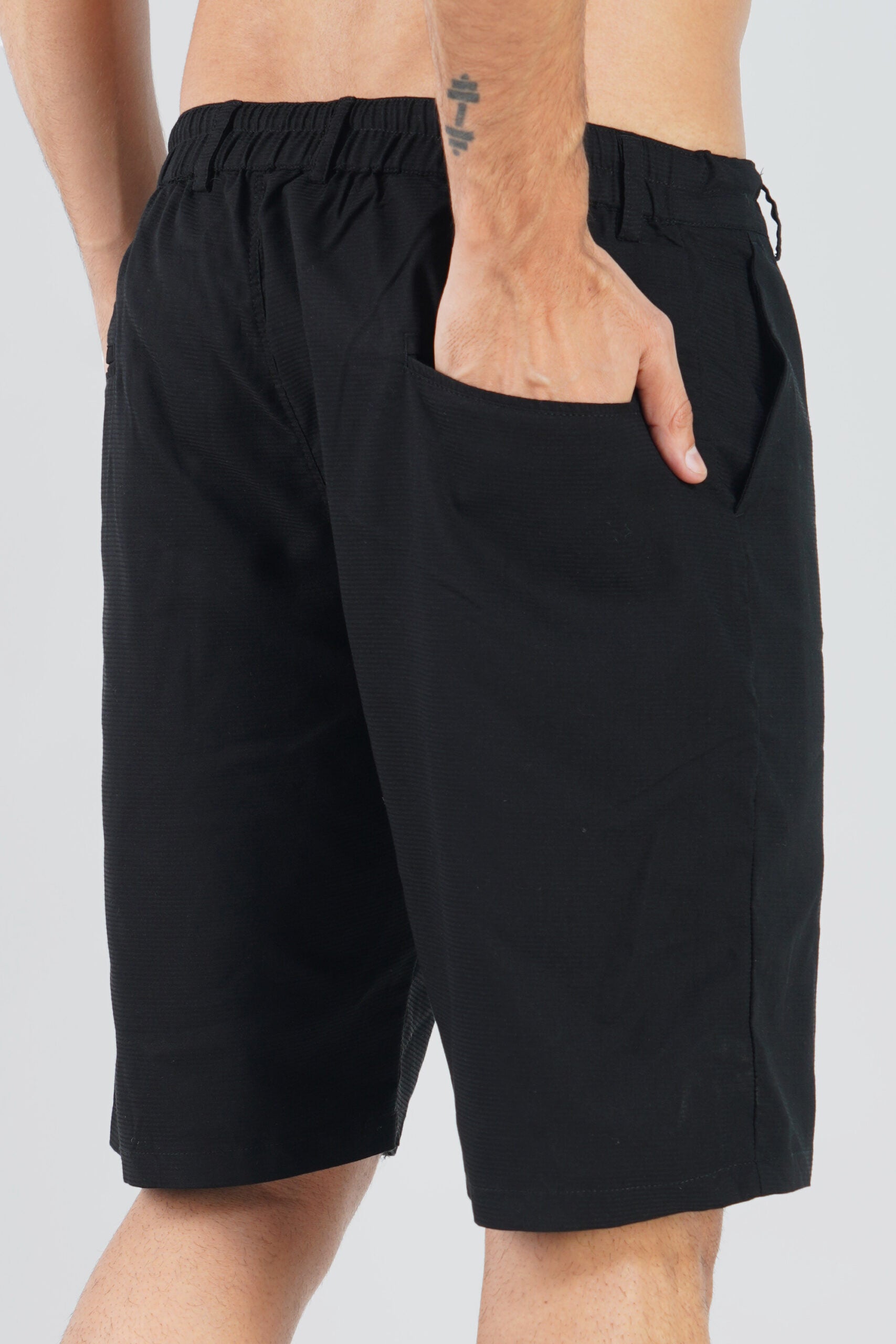 Cotton Solid Shorts Black