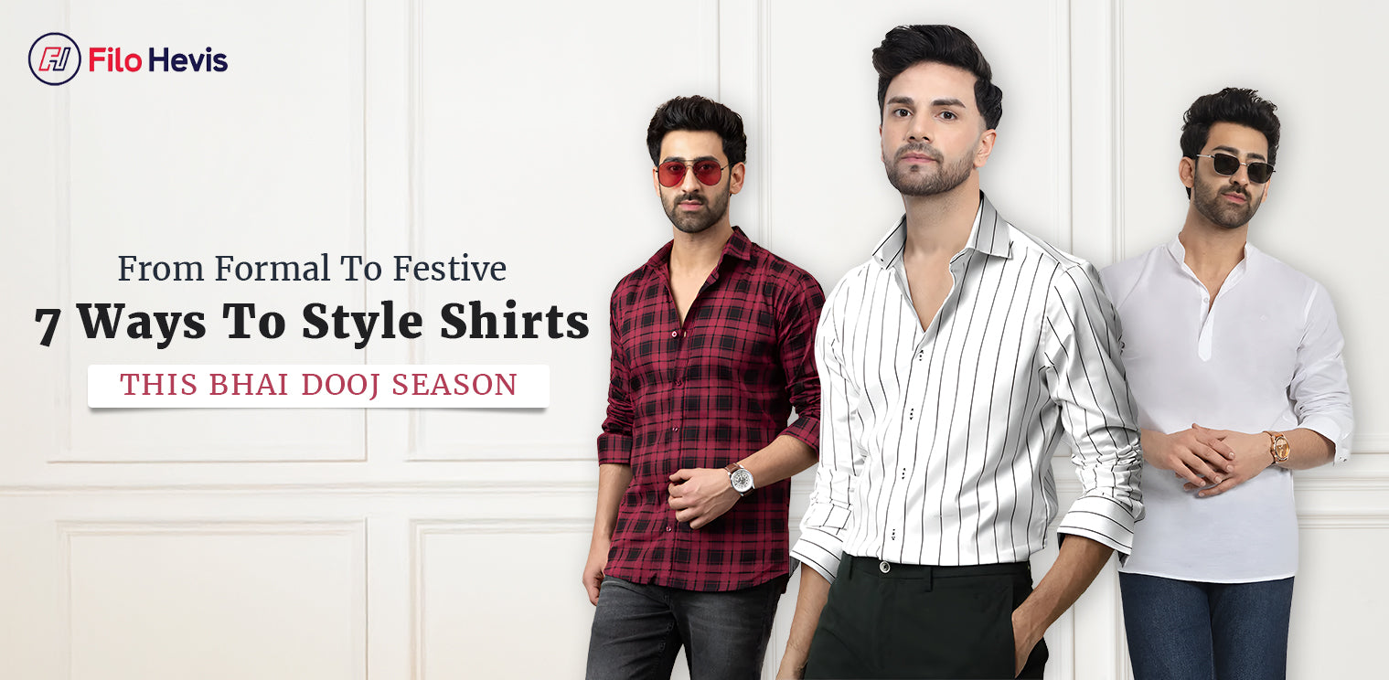 Bhai dooj outfit idea, formal shirt, check shirt, chinese collar shirts,