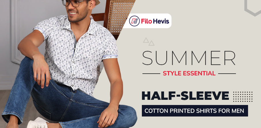 Summer Style Essential Half-Sleeve Cotton Printed Shirts for Men, Half-Sleeve Cotton Printed Shirts for Men