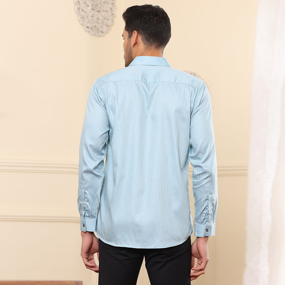 Self Stripes Formal Shirt Light Blue color