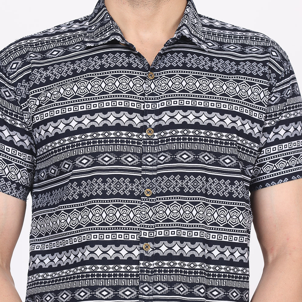 Navy Printed Shirt