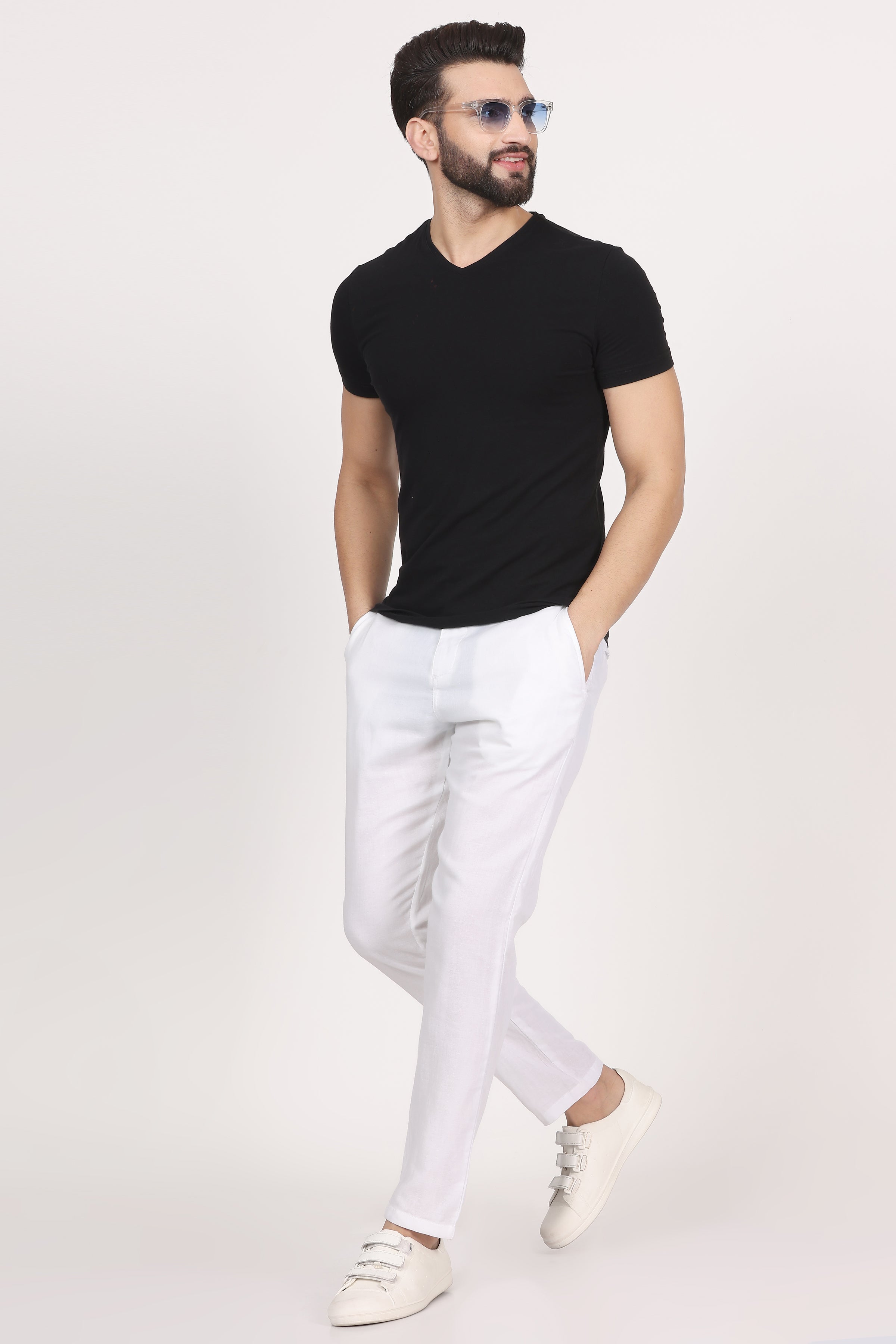 Double-Cloth White Pants