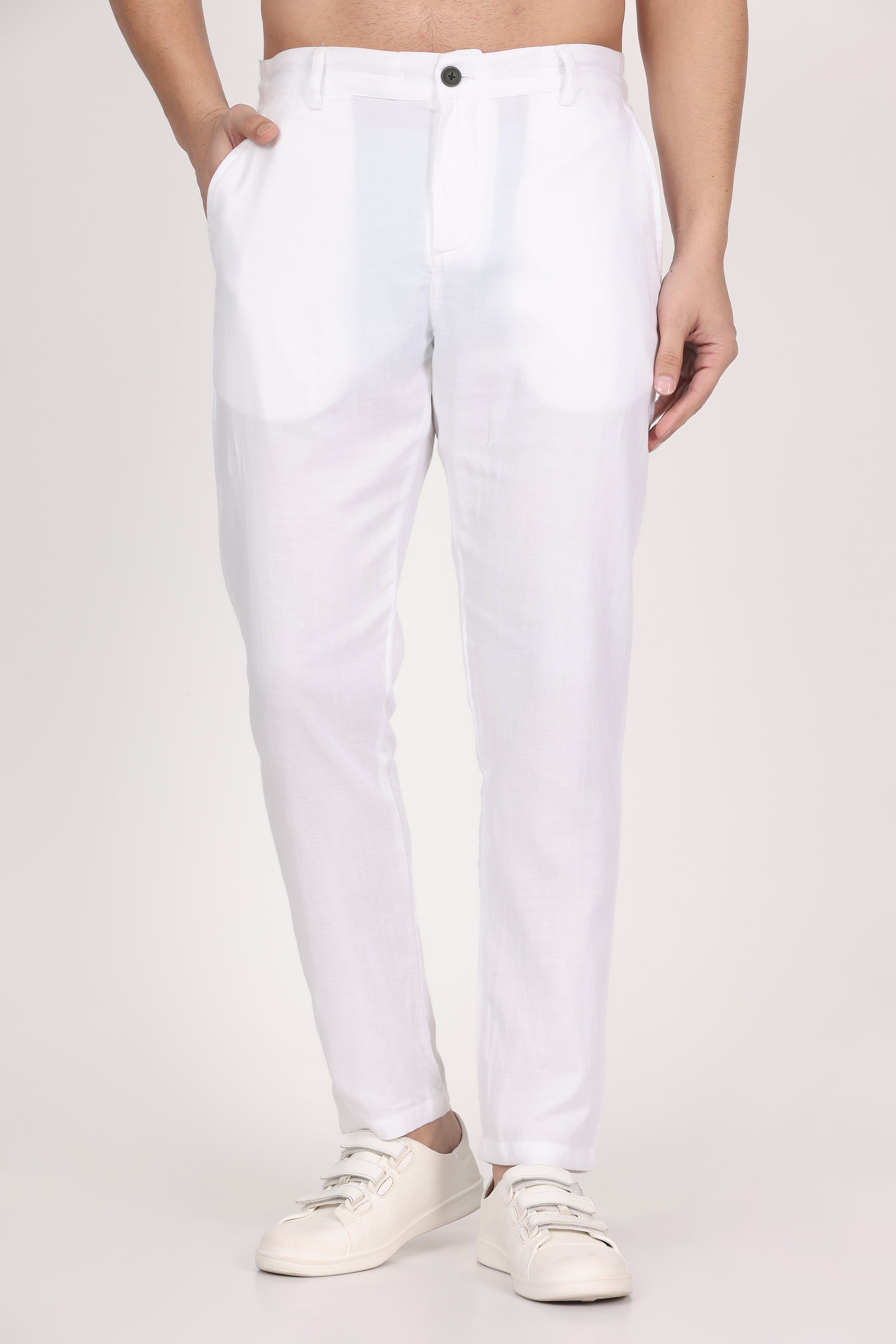 Double-Cloth White Pants