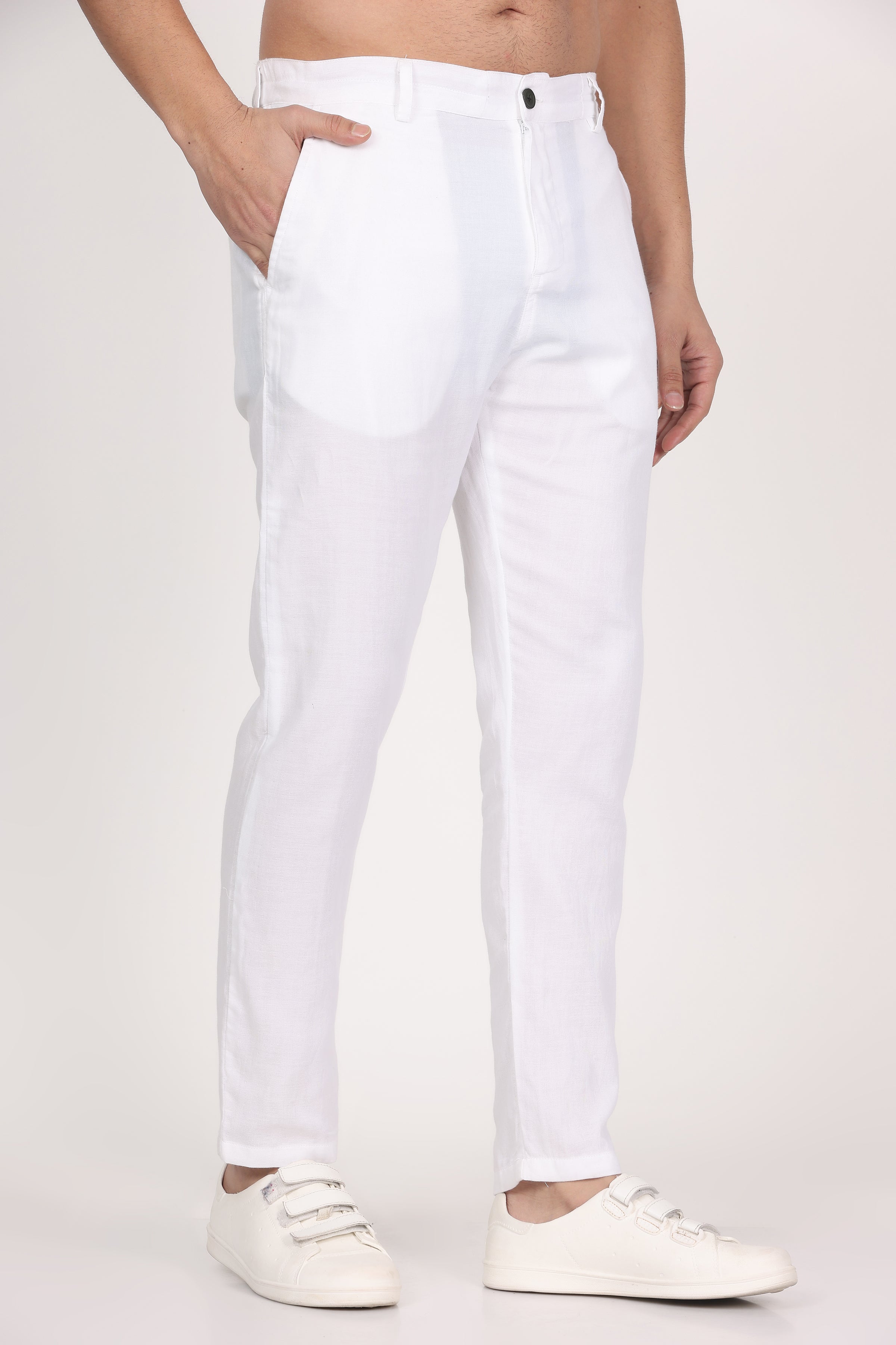 Double-Cloth White Pants