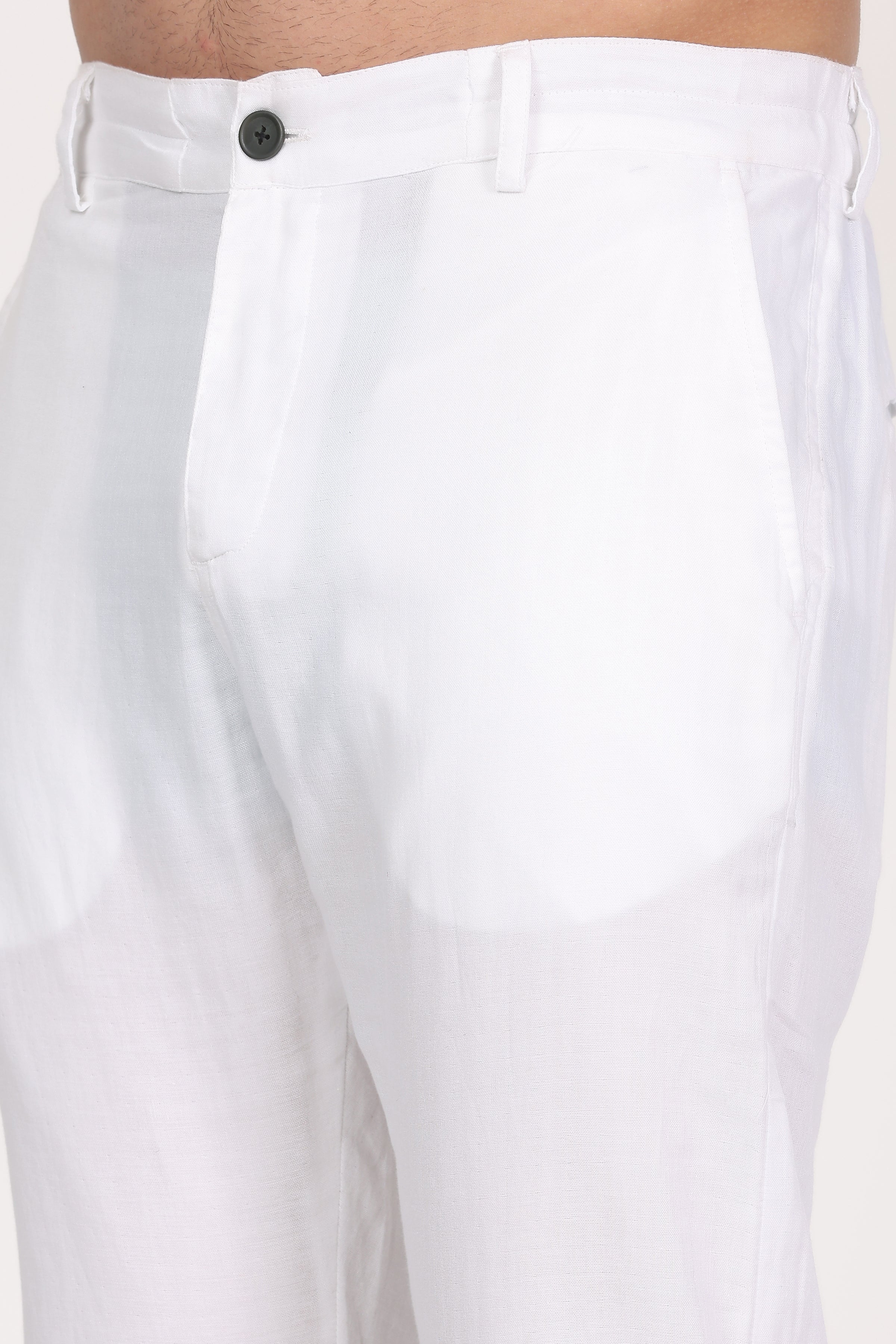 Double-Cloth White Pants