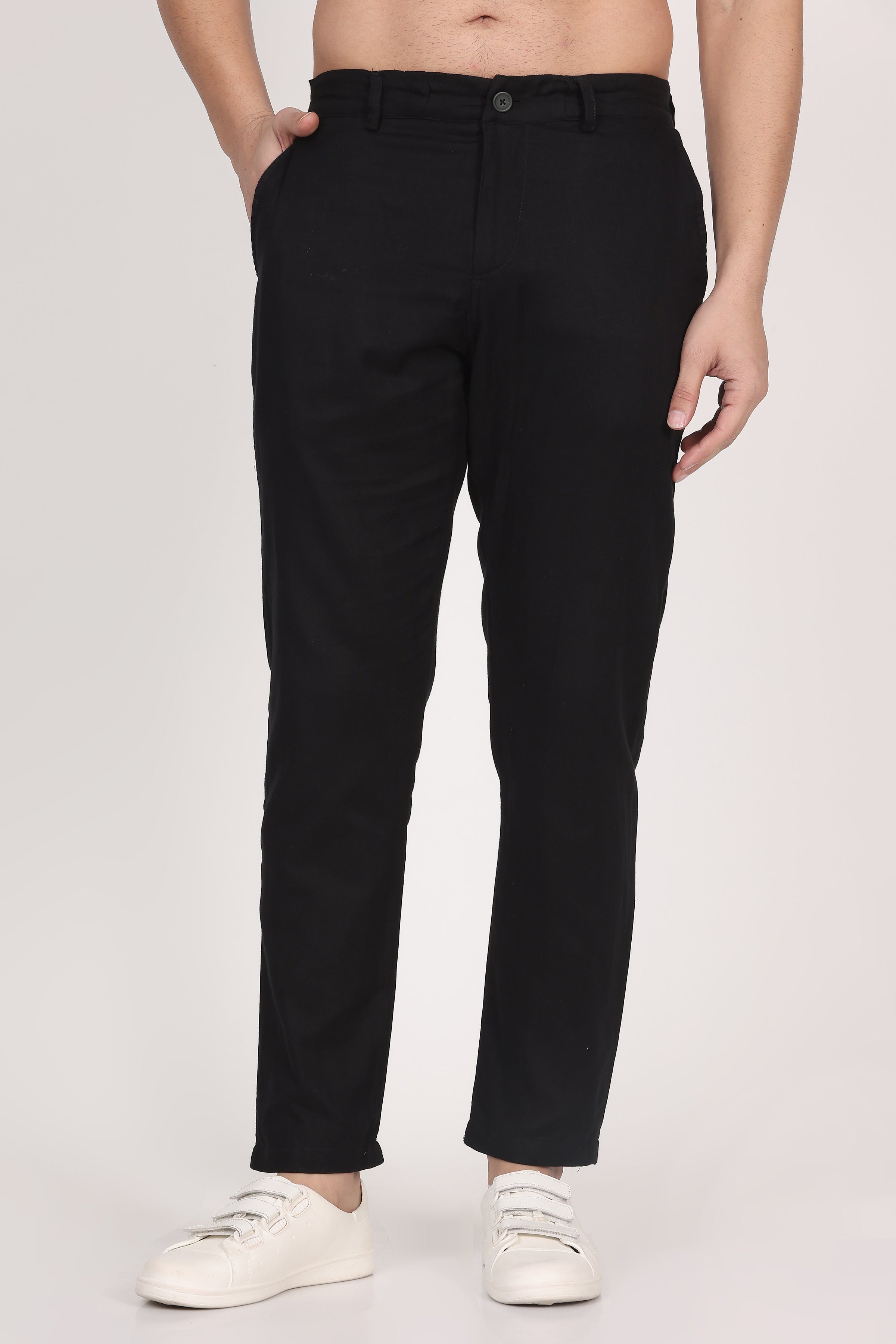 Double-Cloth Black Pants