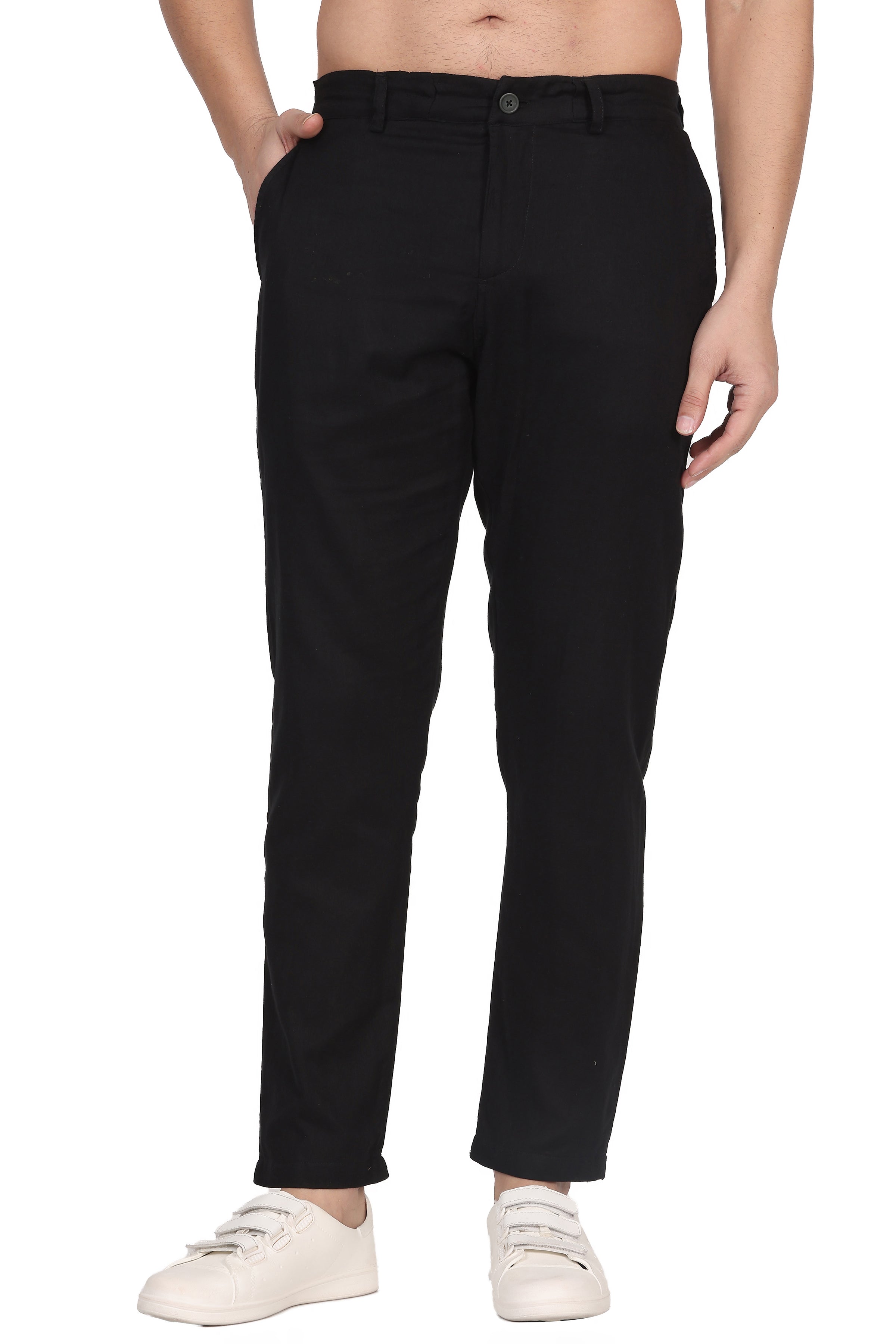 Double-Cloth Black Pants