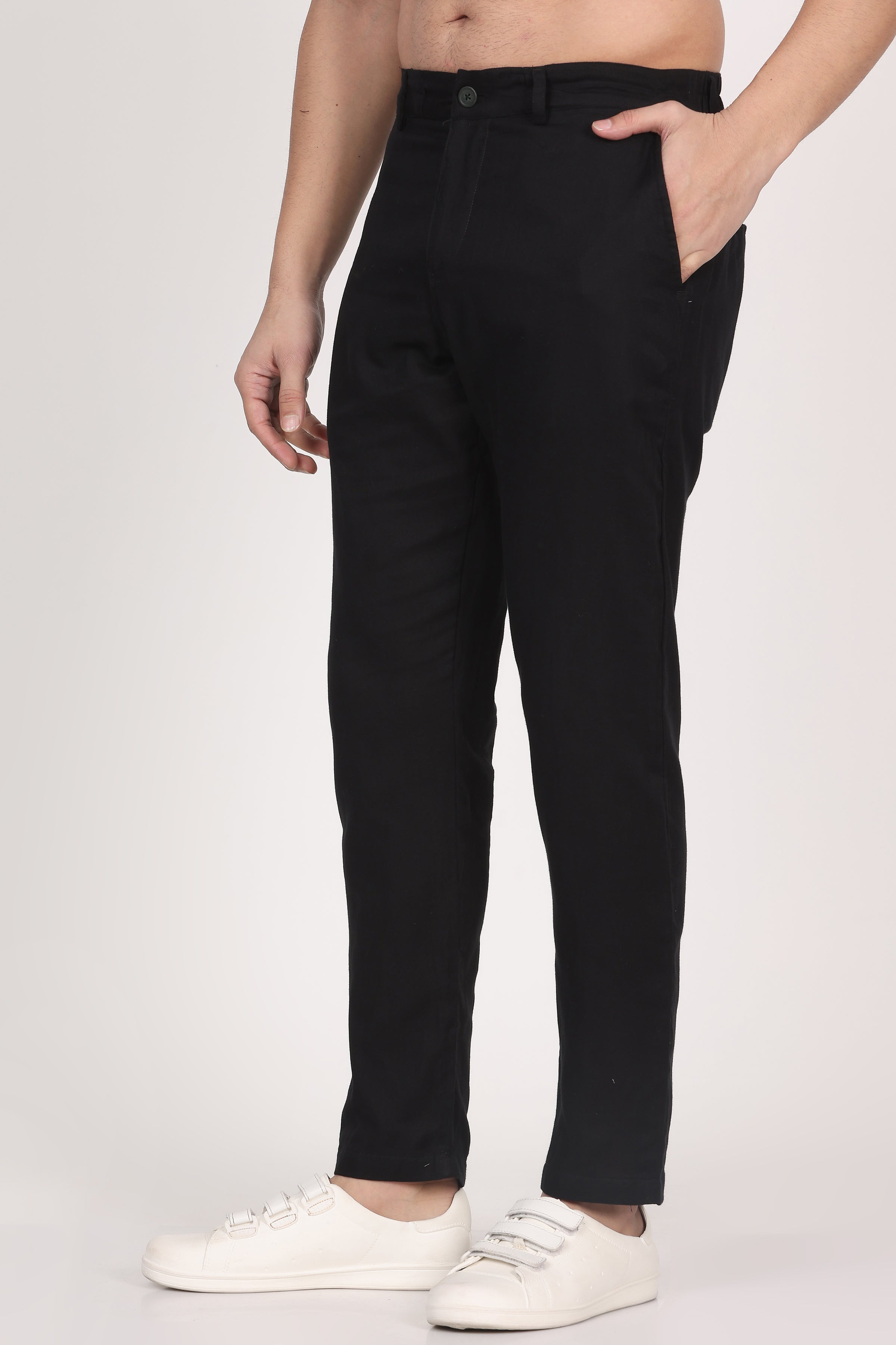 Double-Cloth Black Pants