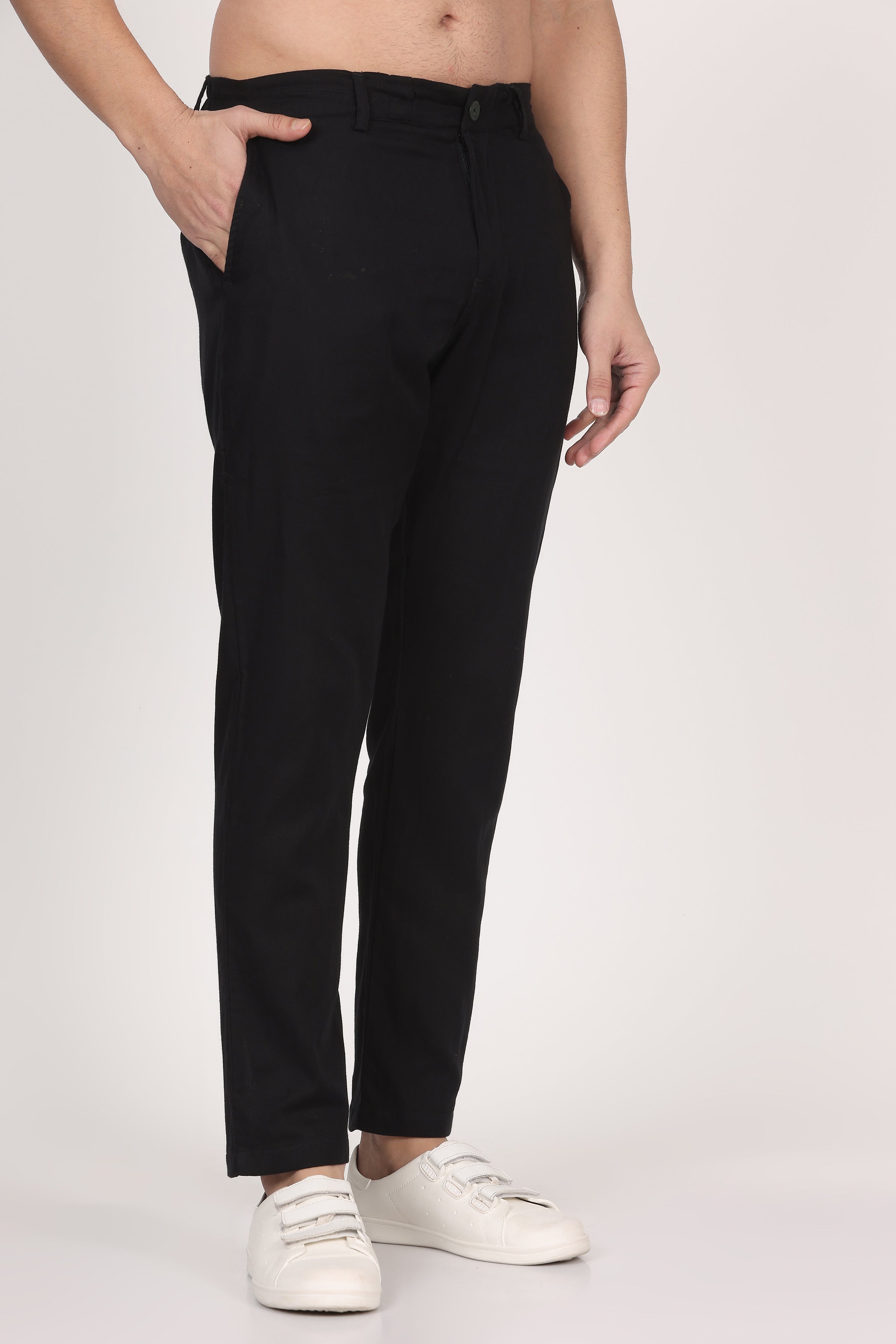 Double-Cloth Black Pants