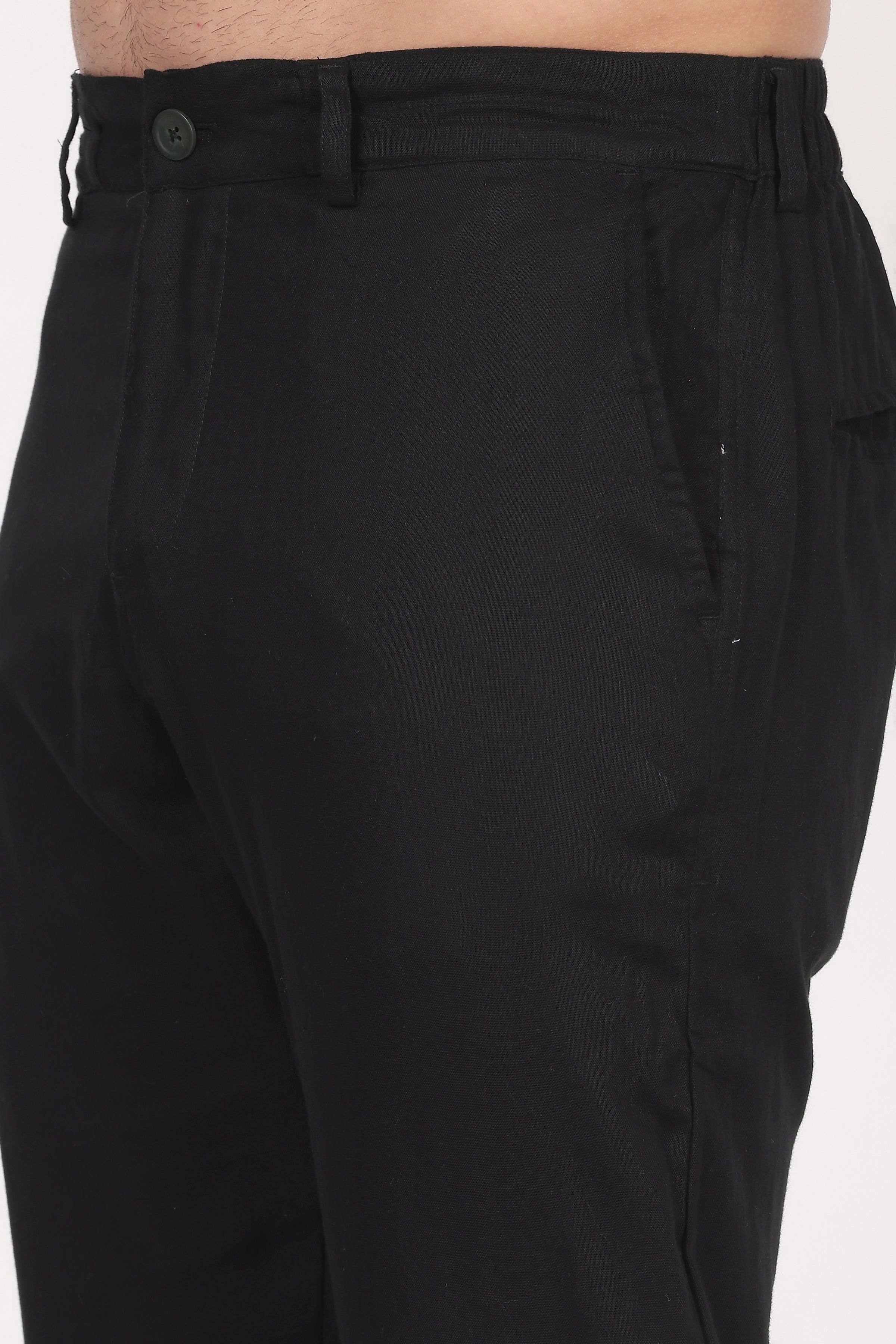 Double-Cloth Black Pants